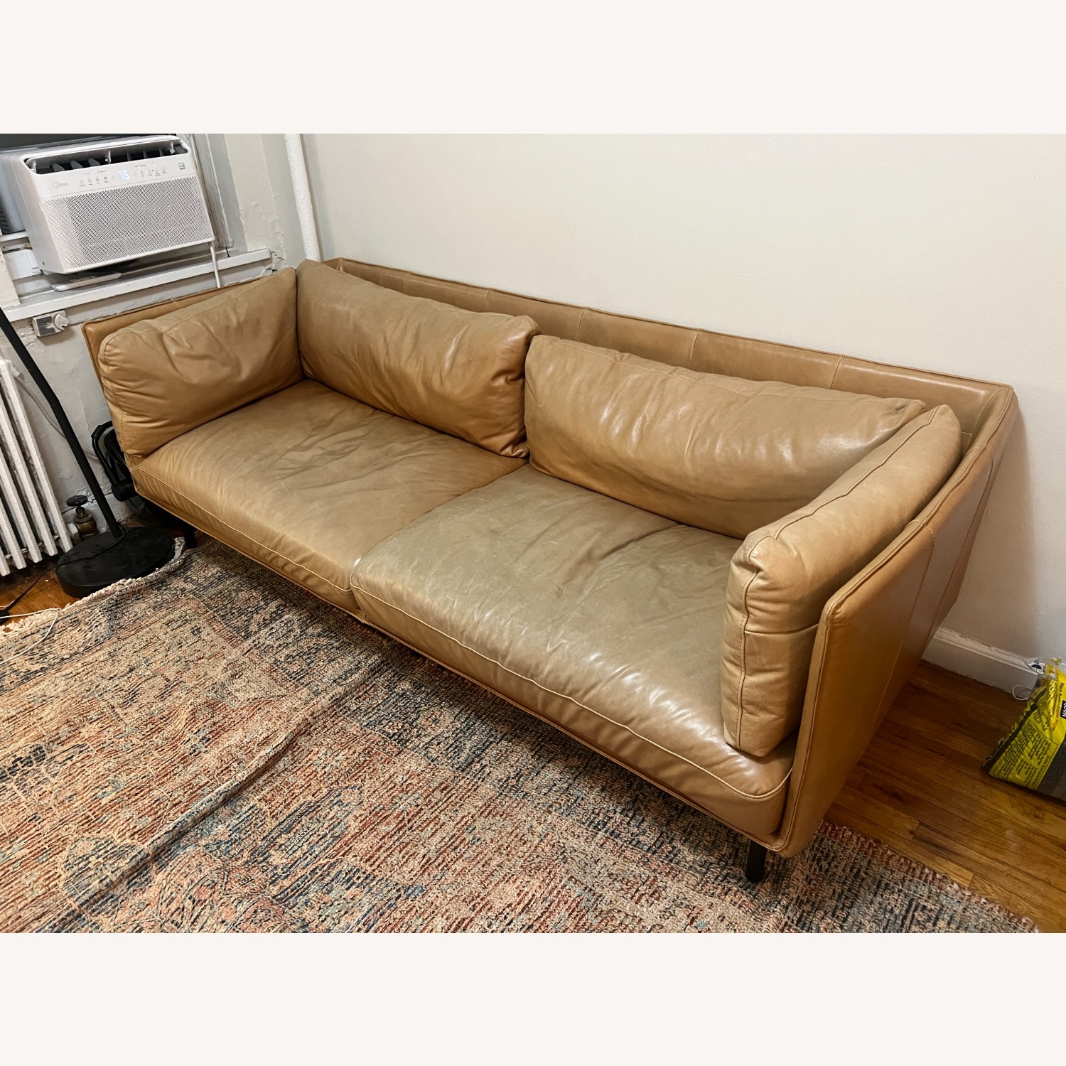 Crate & Barrel Wells Leather Sofa - image-1