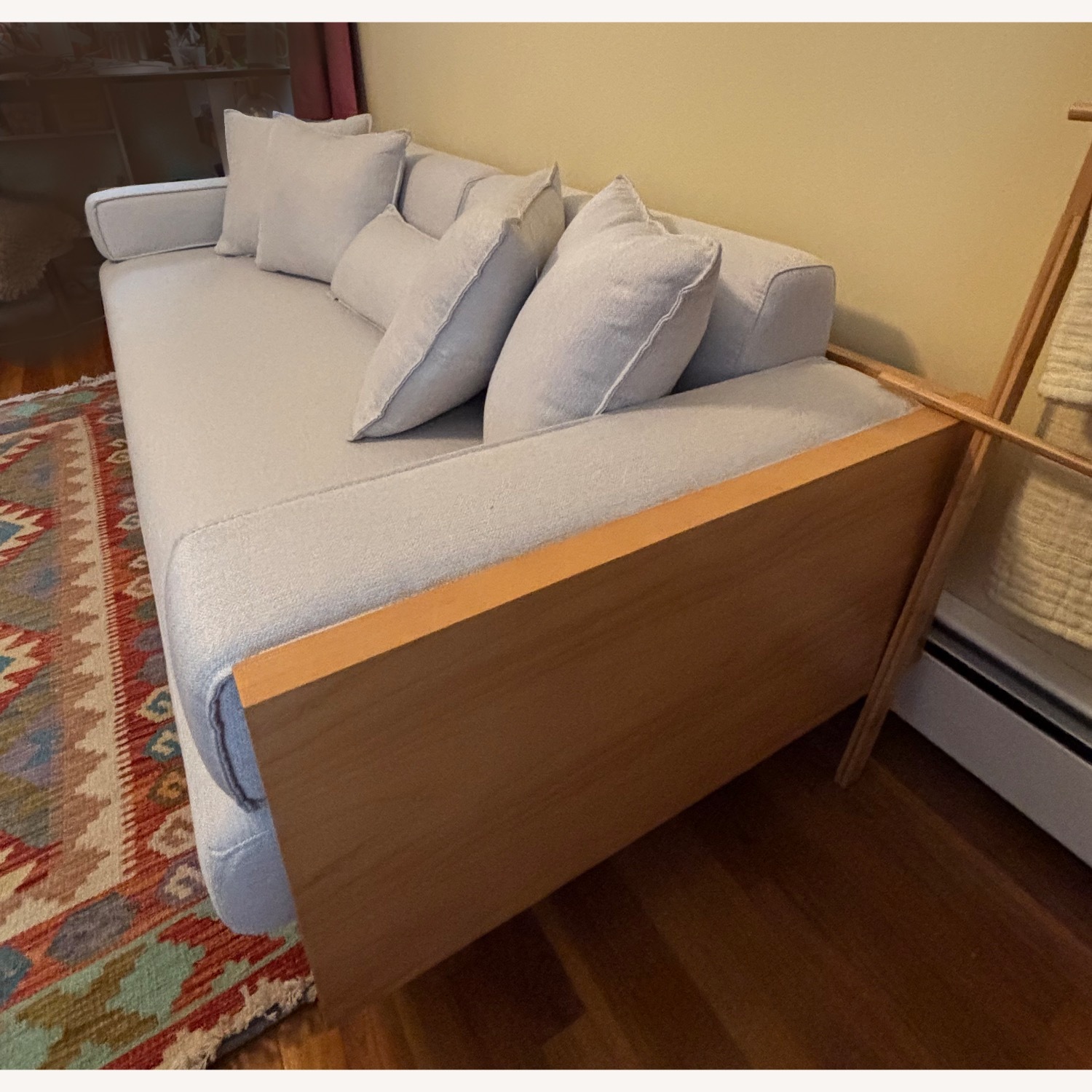 Grimpante Cotton Linen Fabric Sofa with Wooden Frame - image-3