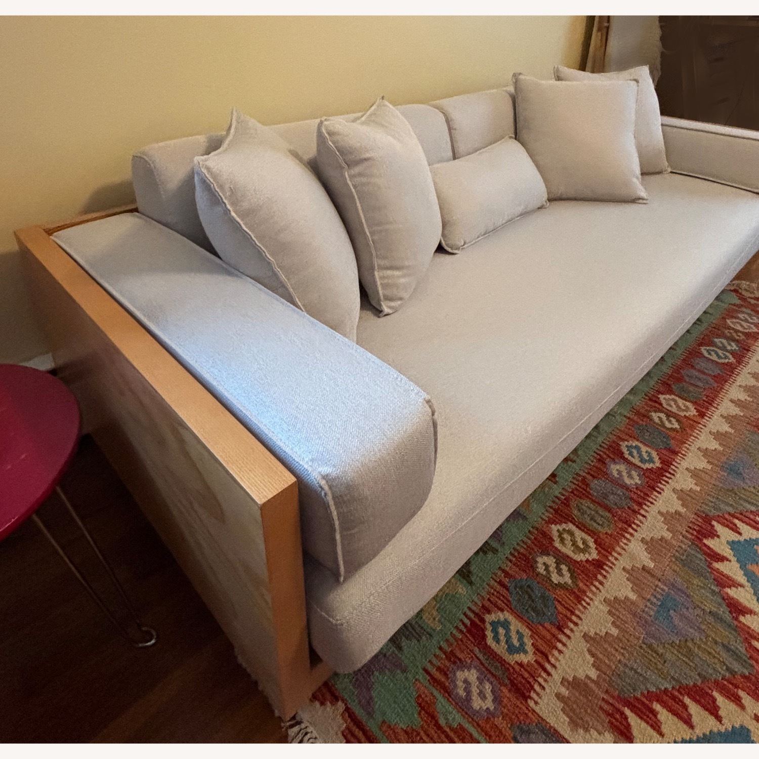 Grimpante Cotton Linen Fabric Sofa with Wooden Frame - image-2