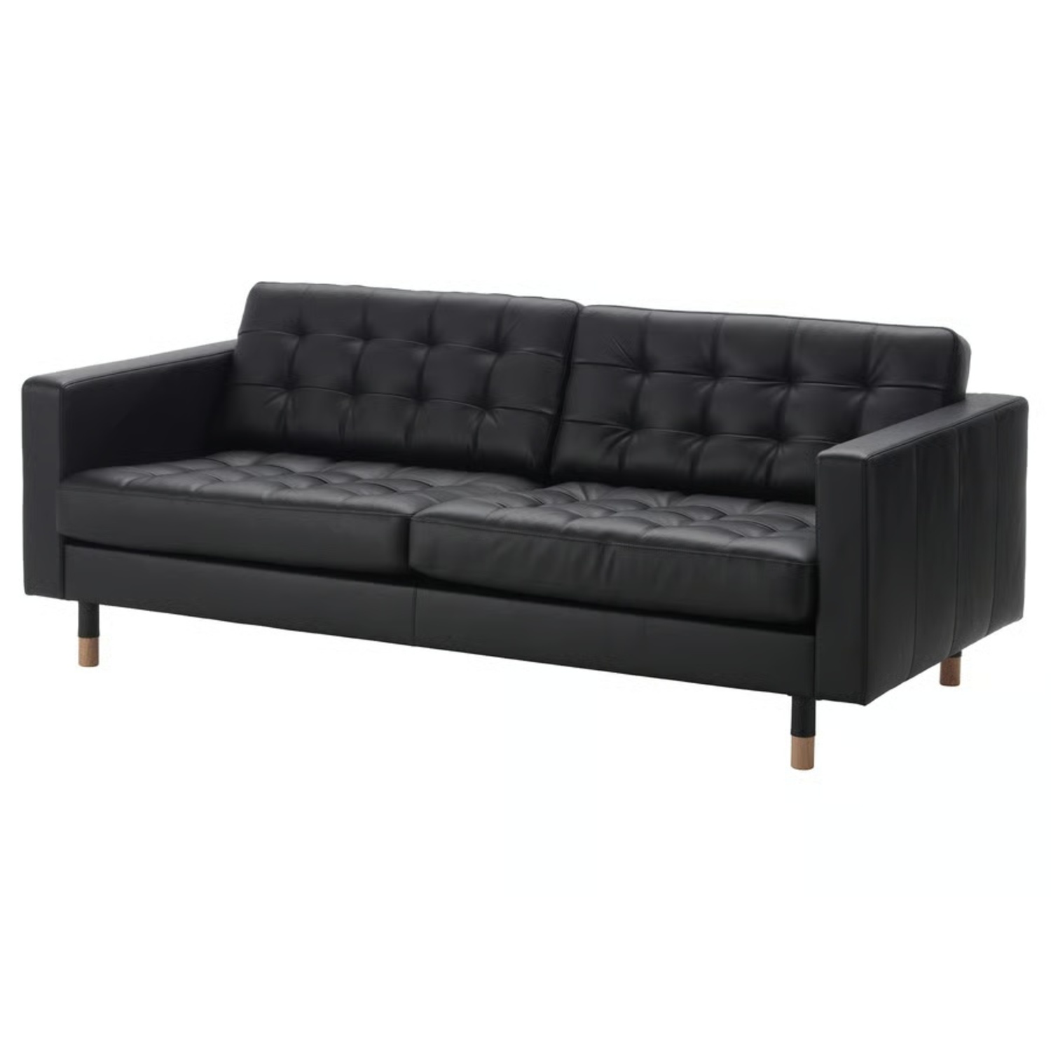 IKEA Morabo Black Leather Couch - image-4