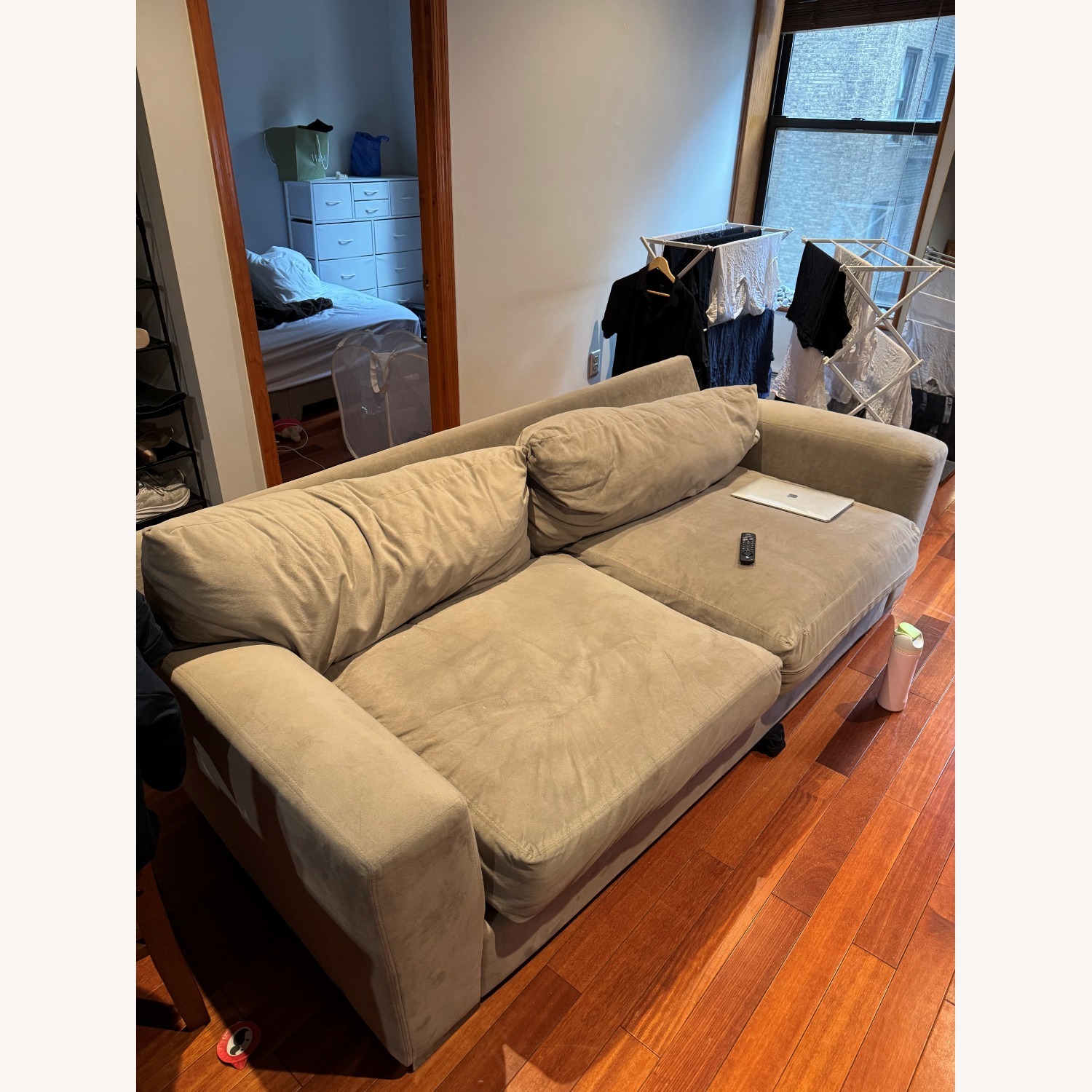 Raymour & Flanigan Grey 2 Seat Sofa - image-1