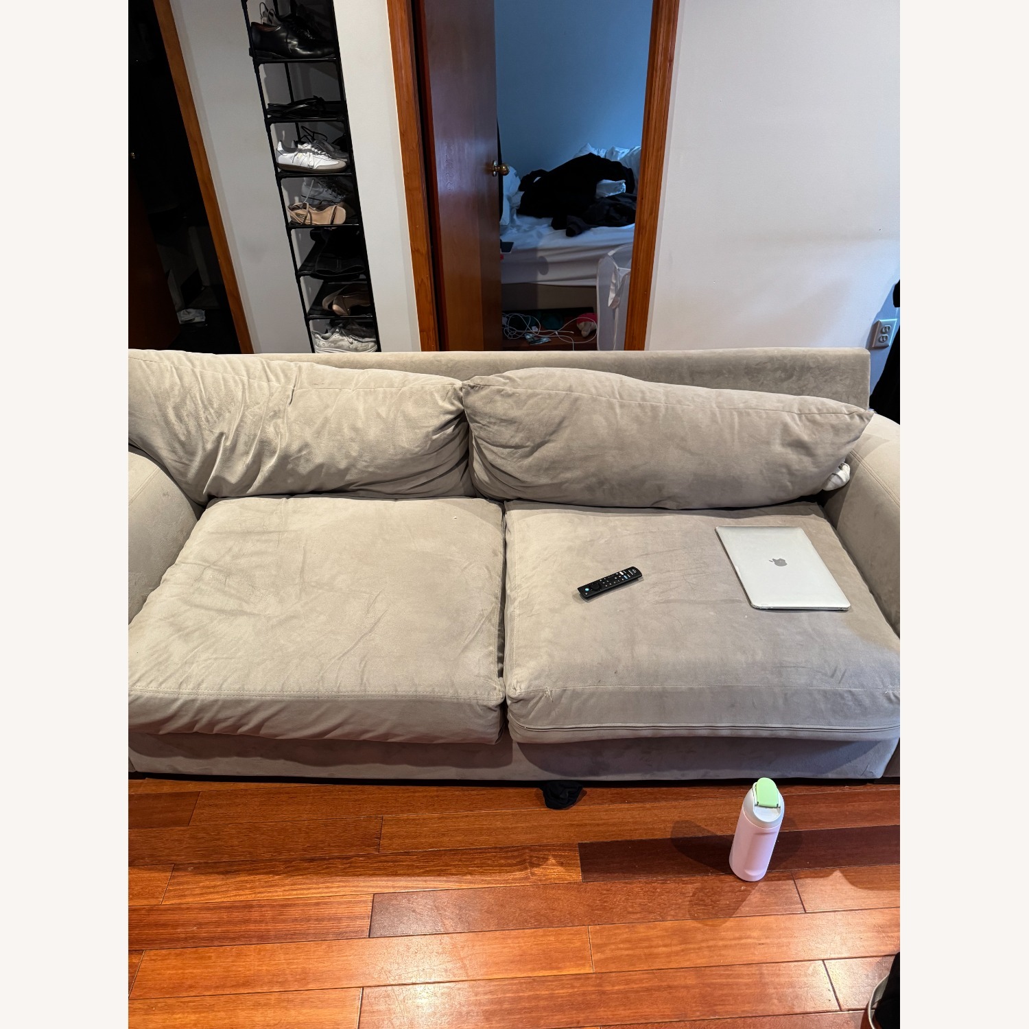 Raymour & Flanigan Grey 2 Seat Sofa - image-2