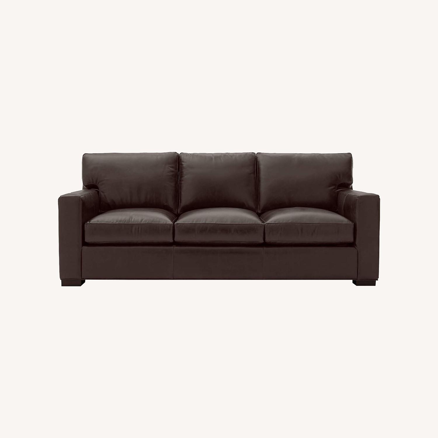 Crate & Barrel Large Leather Sofa - image-0