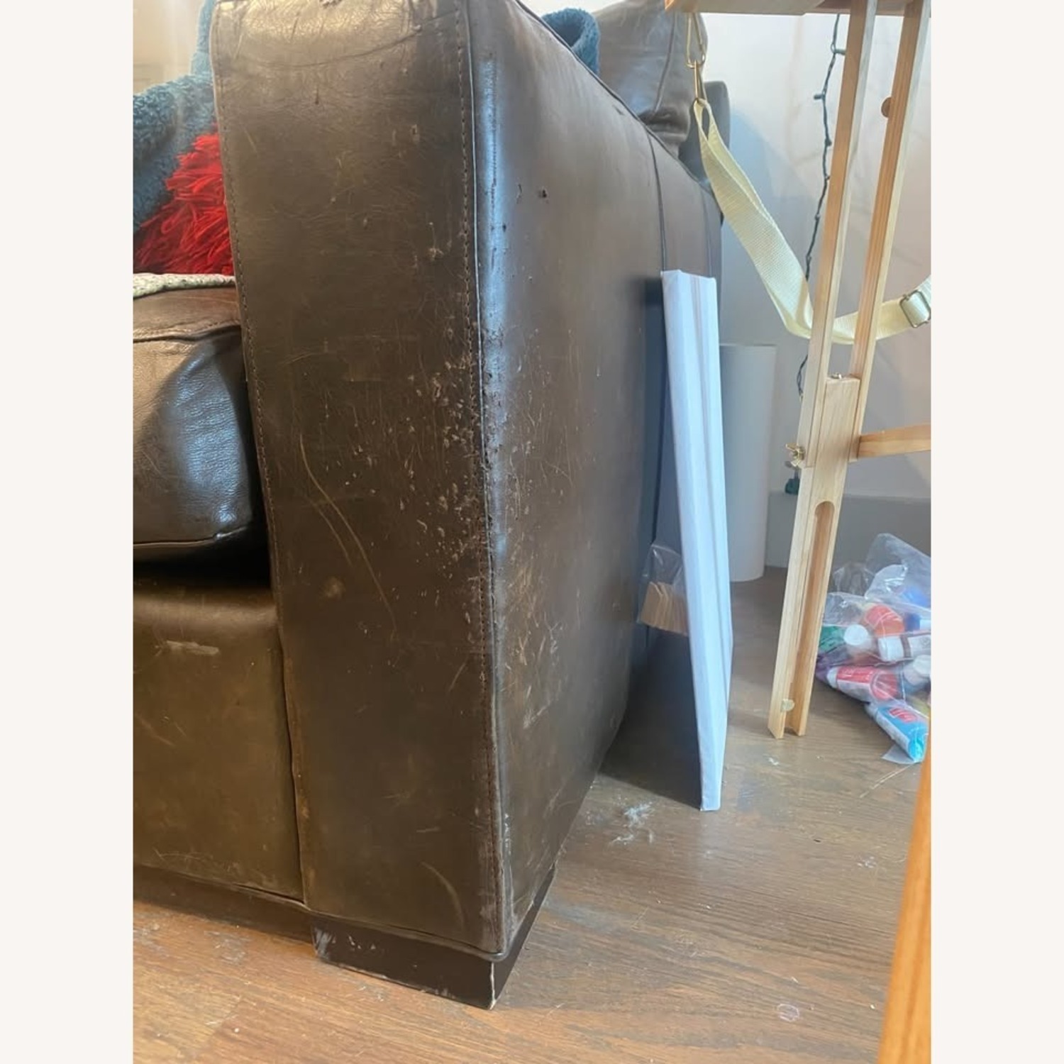 Crate & Barrel Large Leather Sofa - image-2