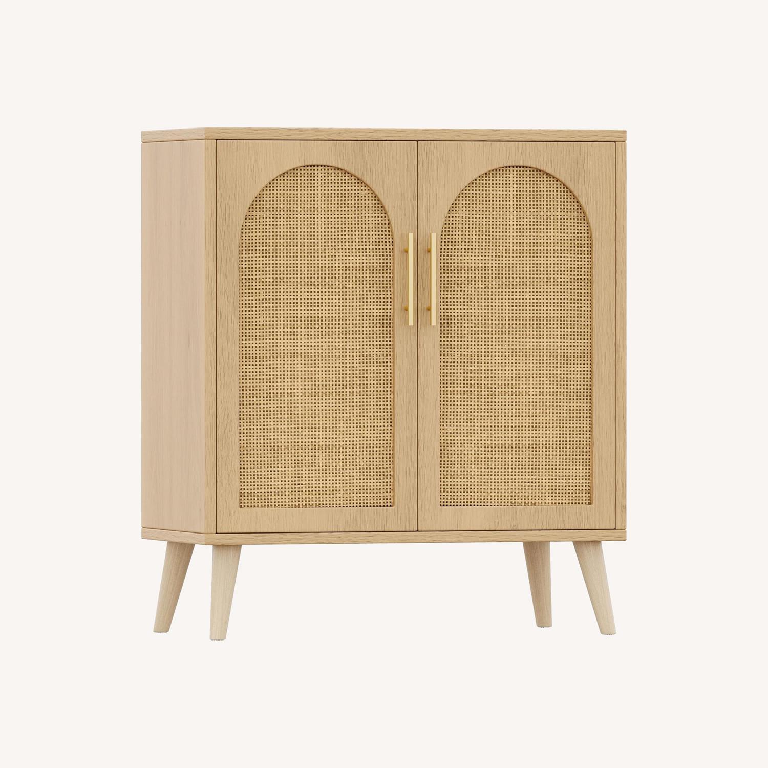 Rattan Storage Cabinet with Adjustable Shelf - image-0
