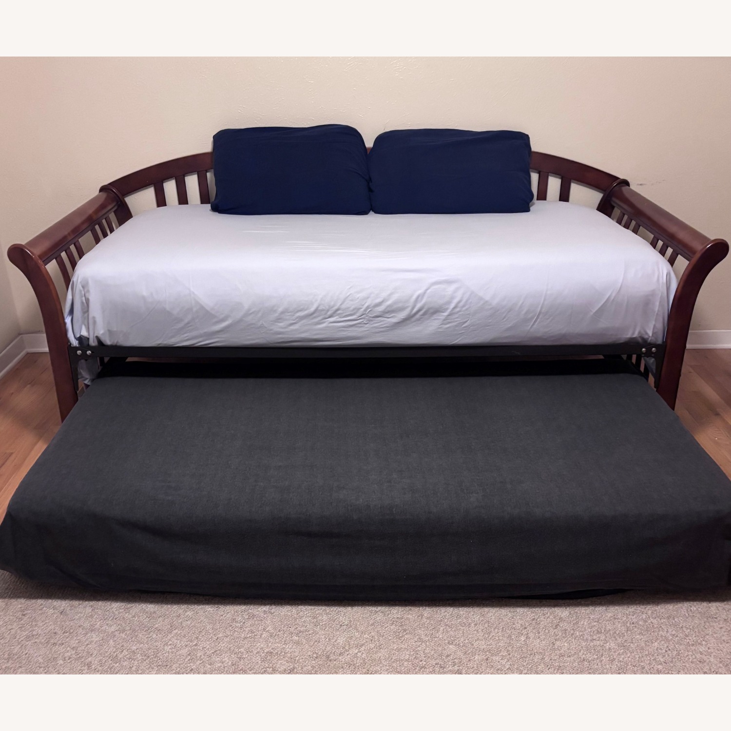 Wood Frame Twin Trundle Bed - image-2