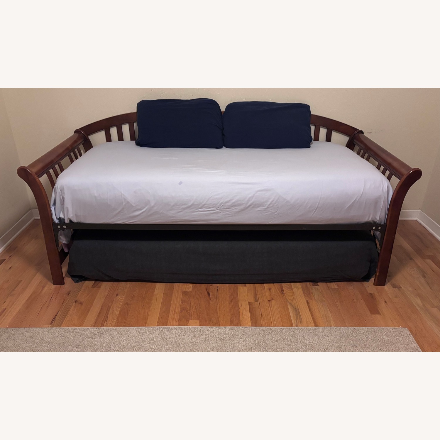 Wood Frame Twin Trundle Bed - image-1