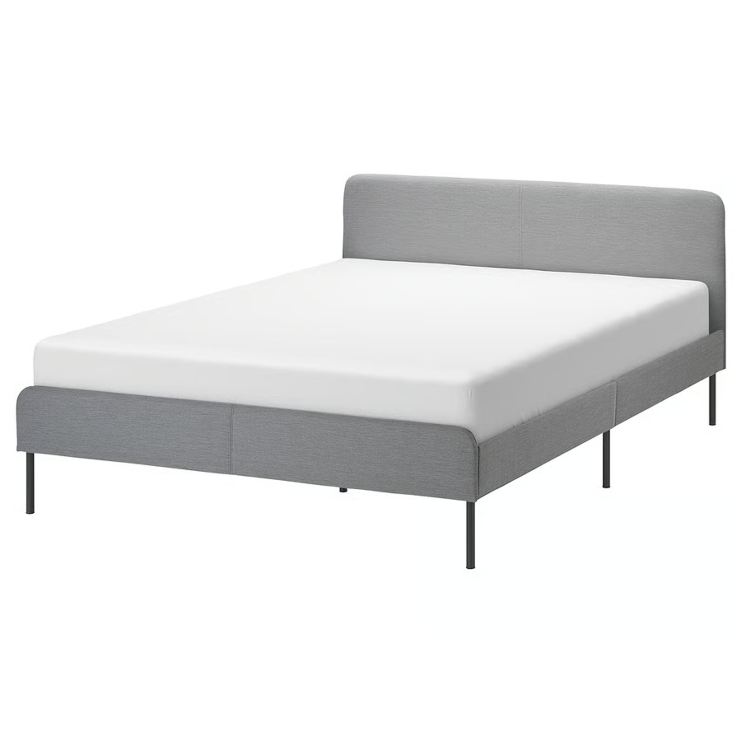 IKEA SLATTUM Upholstered Bed Frame Light Gray - AptDeco