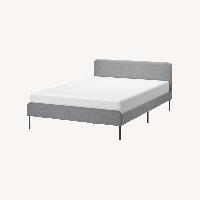 IKEA SLATTUM Upholstered Bed Frame Light Gray