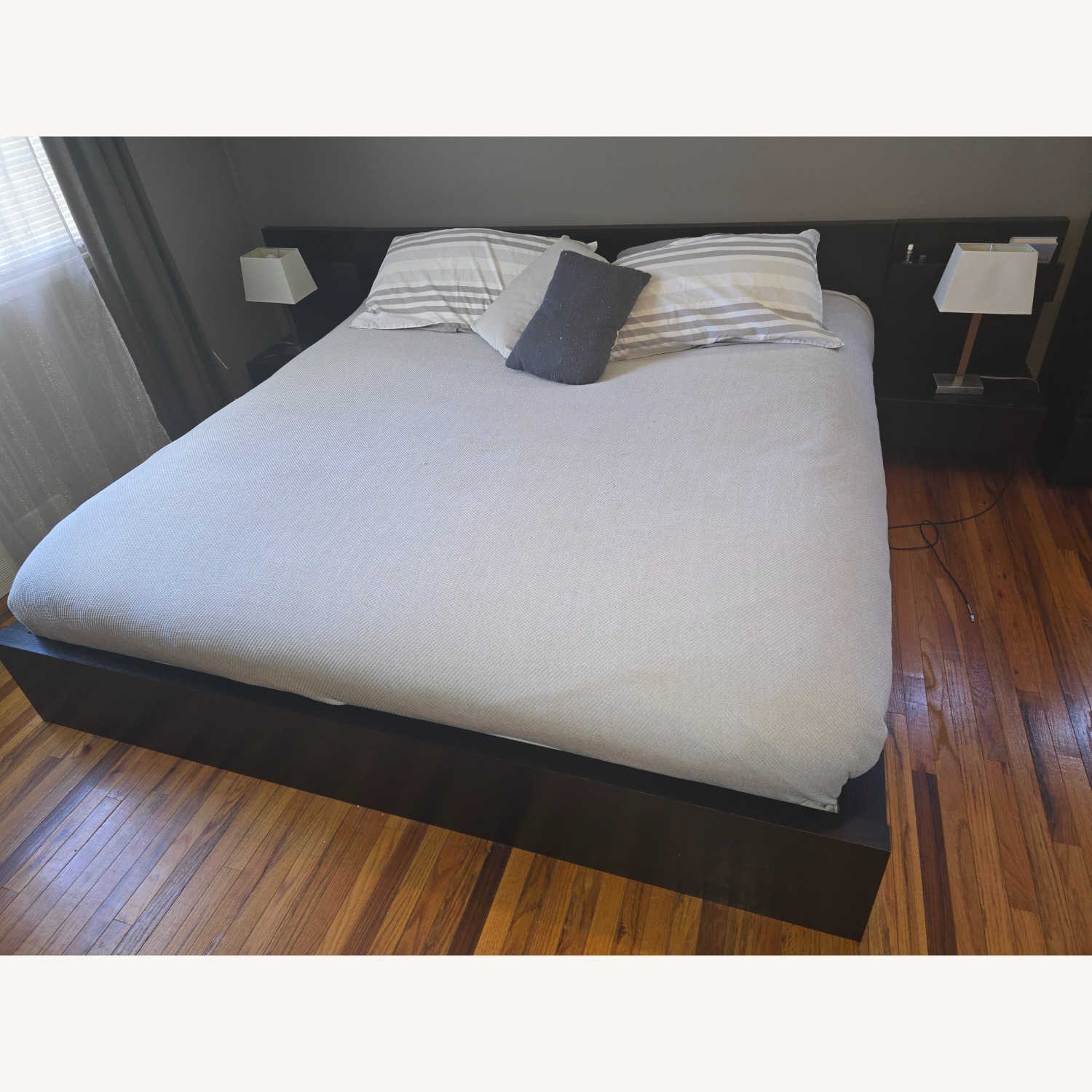 IKEA Malm King Platform Bed with Side Tables - image-3