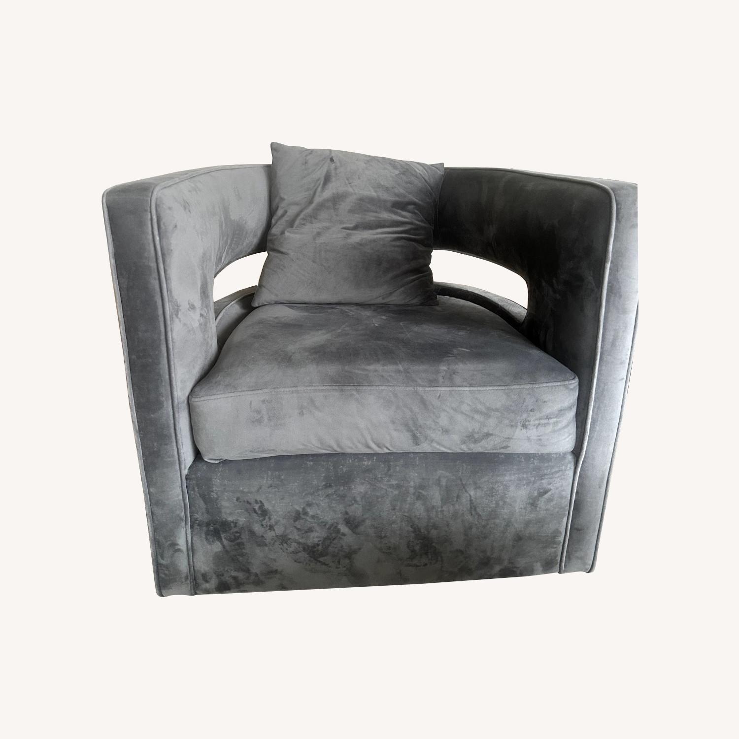 TOV Kennedy Velvet Swivel Accent Chair - image-0
