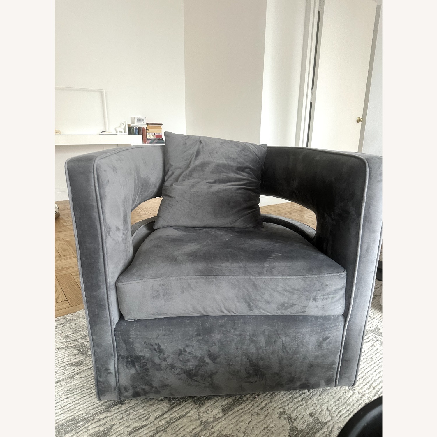 TOV Kennedy Velvet Swivel Accent Chair - image-1