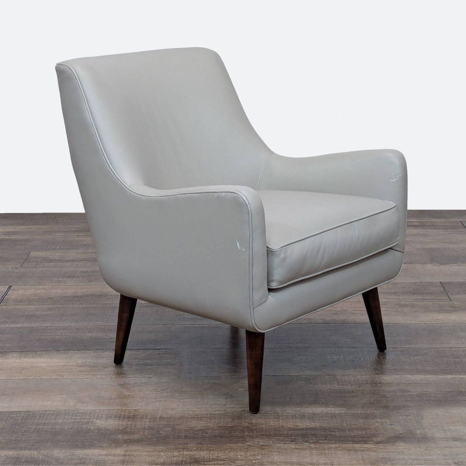 Quinn Mid-Century Modern Leather Chair in Fawn - image-7