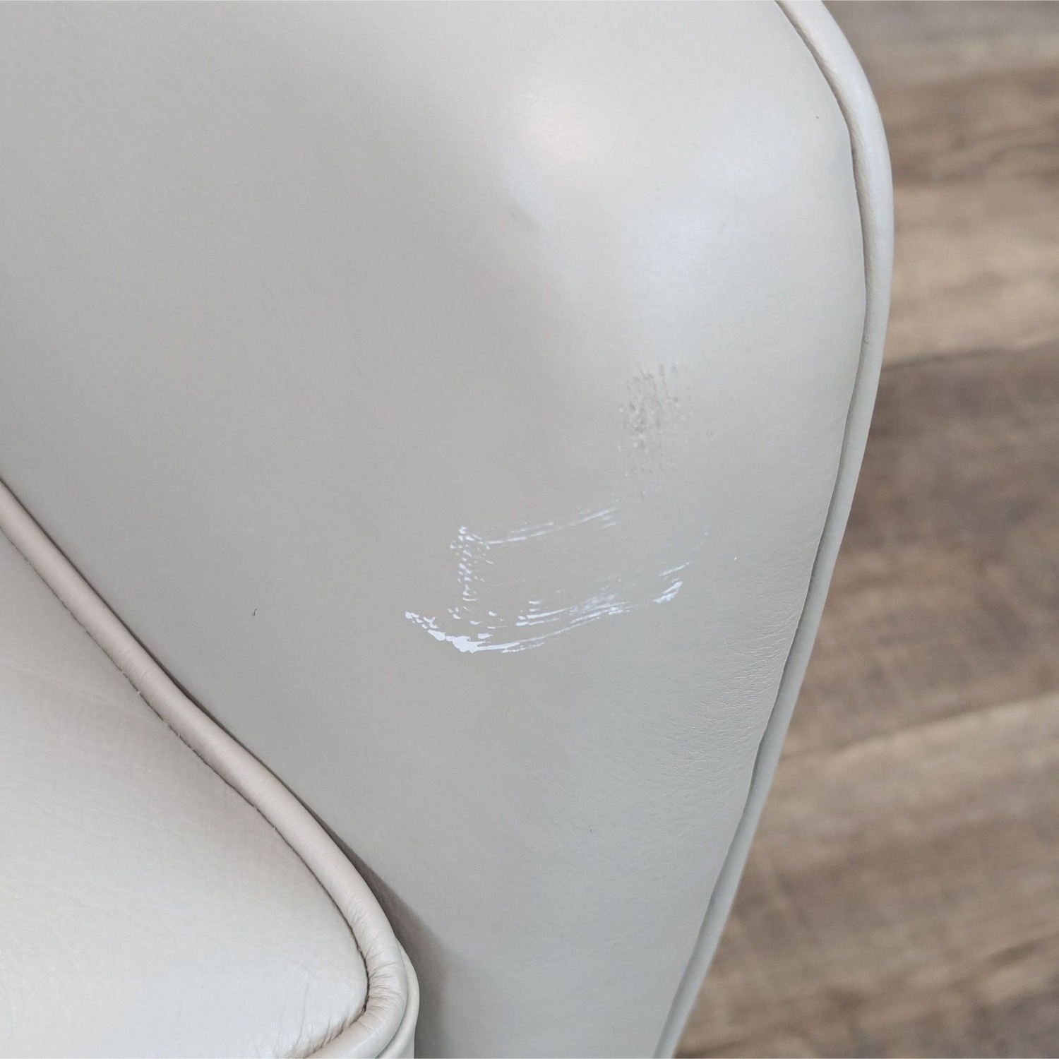 Quinn Mid-Century Modern Leather Chair in Fawn - image-5