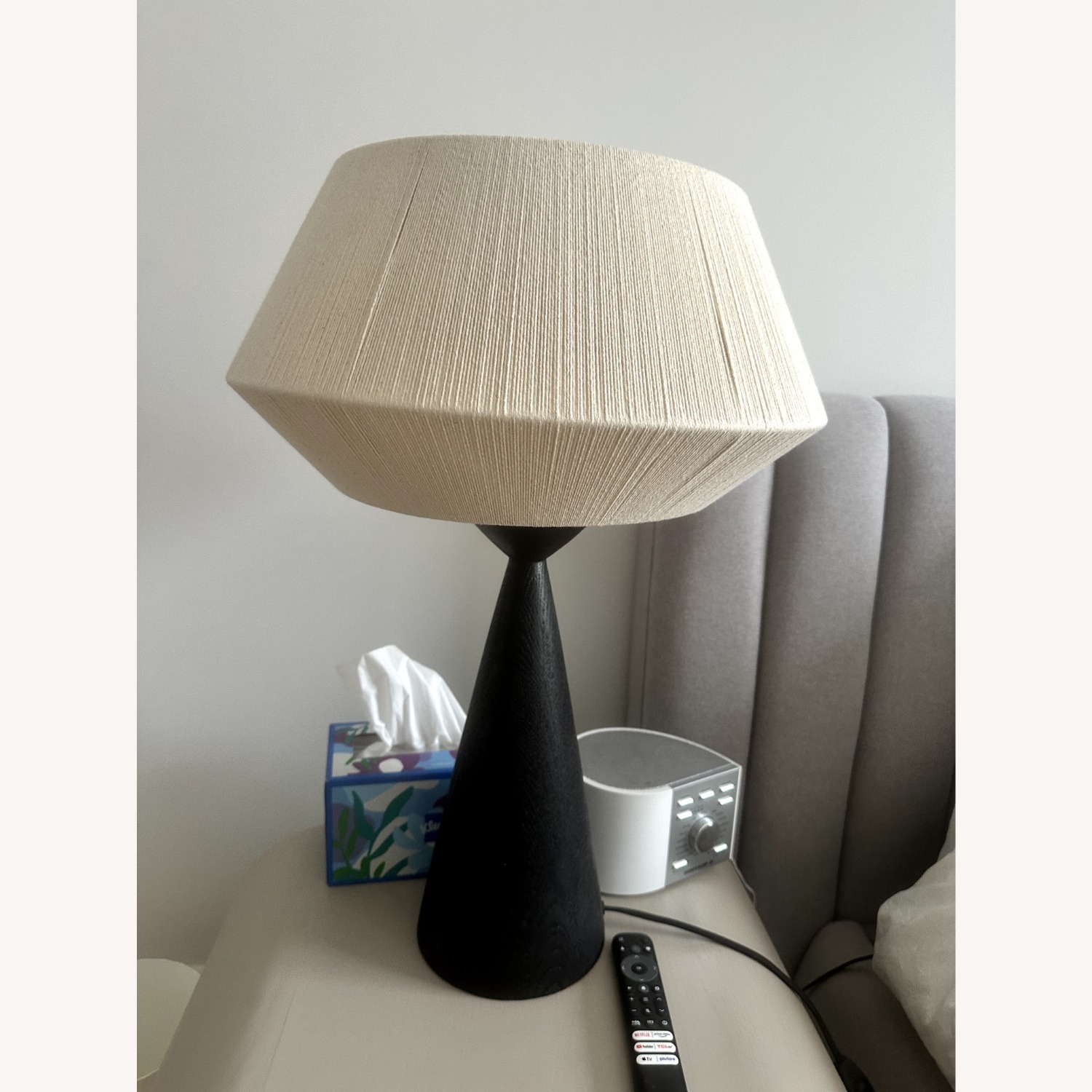 CB2 Totora Oak Wood Table Lamp - image-1
