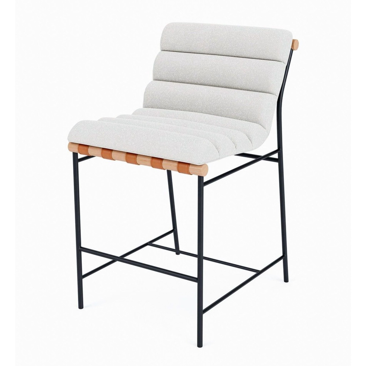 Denver Modern Vail White Boucle Counter Stool - image-3