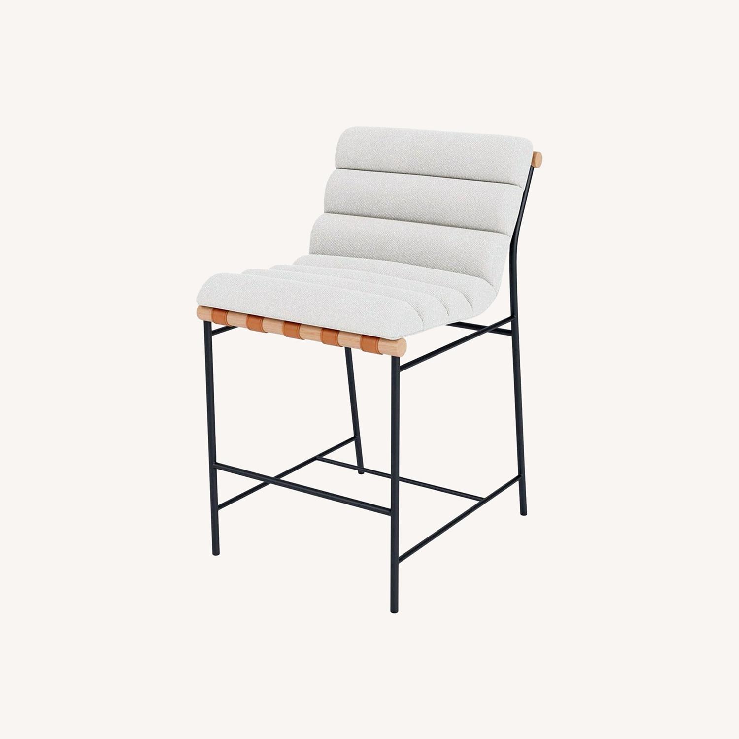 Denver Modern Vail White Boucle Counter Stool - image-0