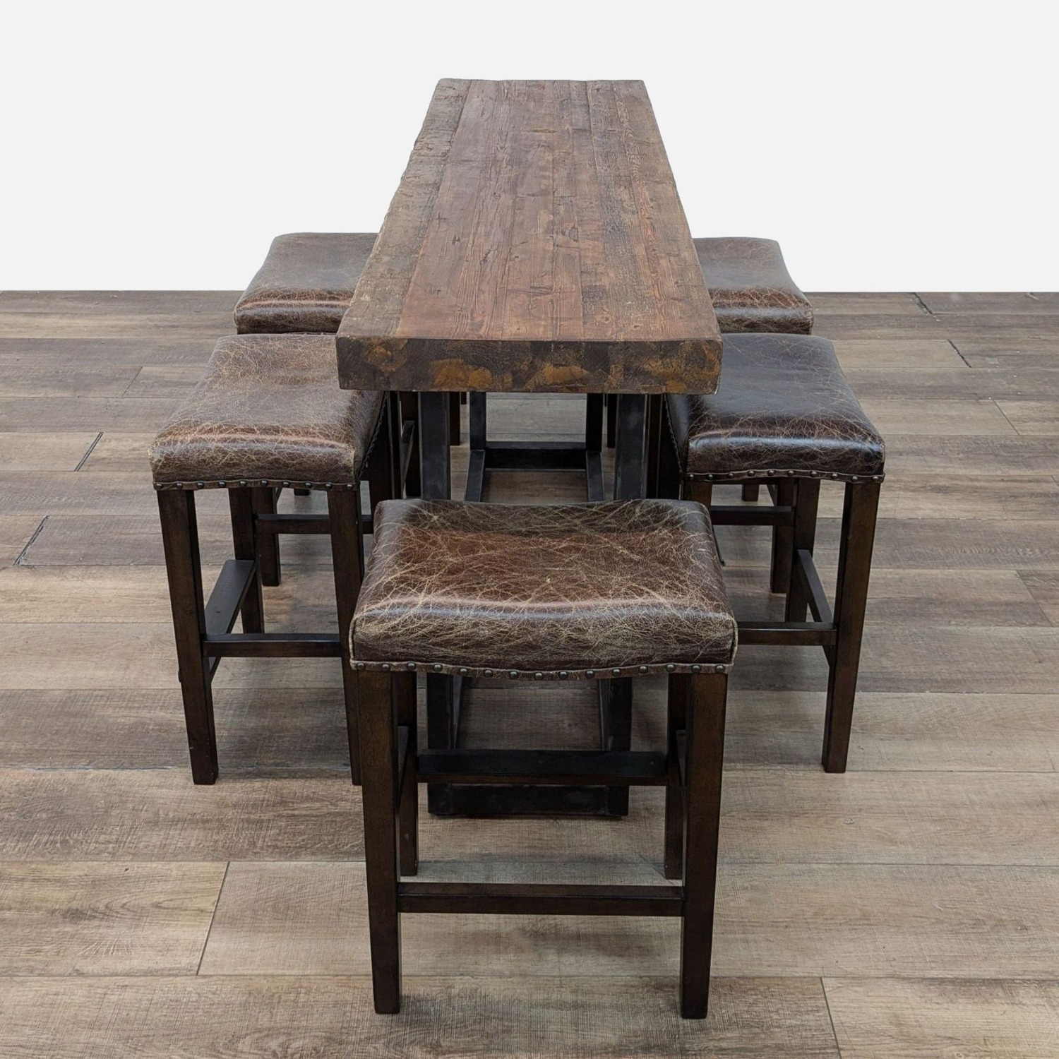 Pottery Barn Rustic Counter Height Dining Set - image-2