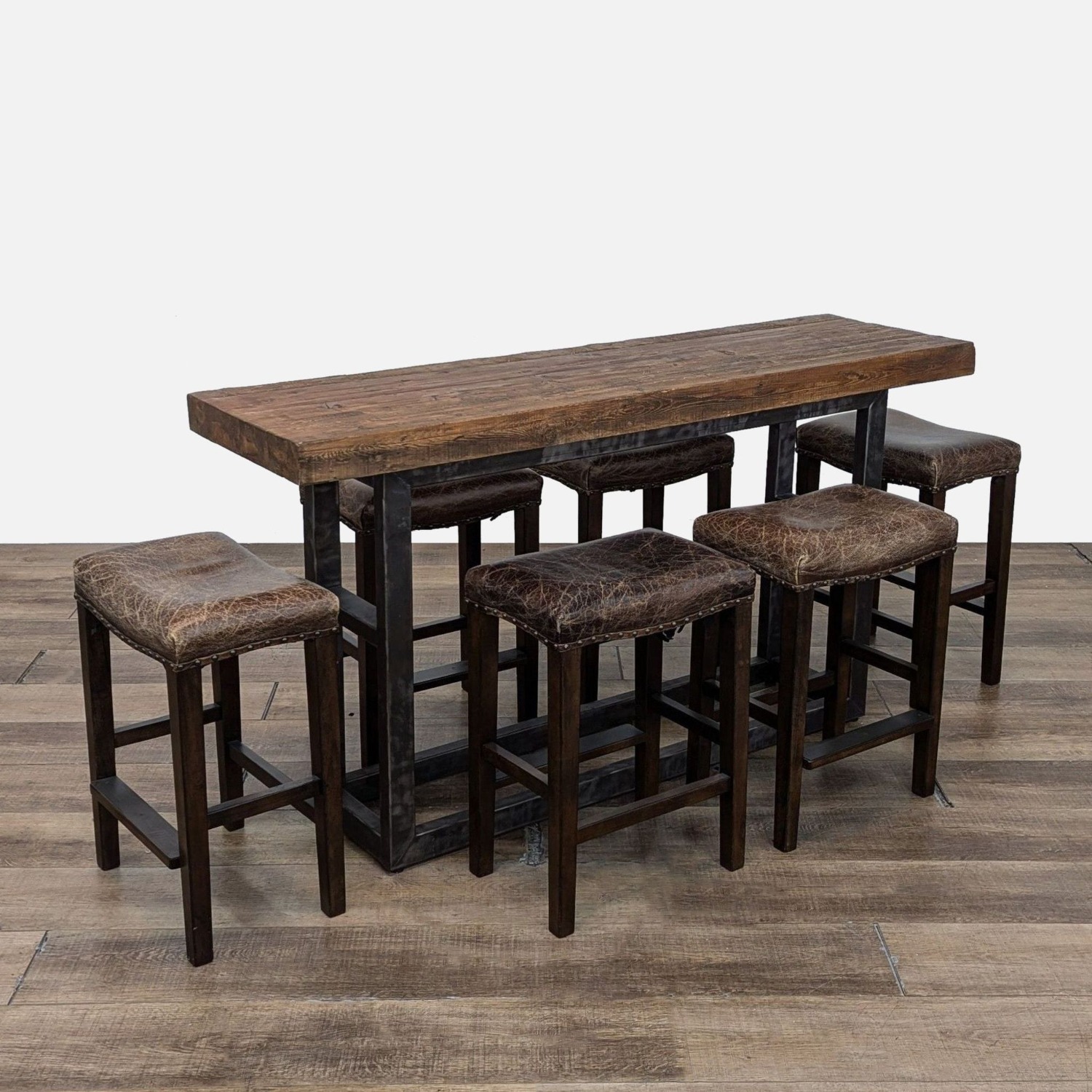 Pottery Barn Rustic Counter Height Dining Set - image-5