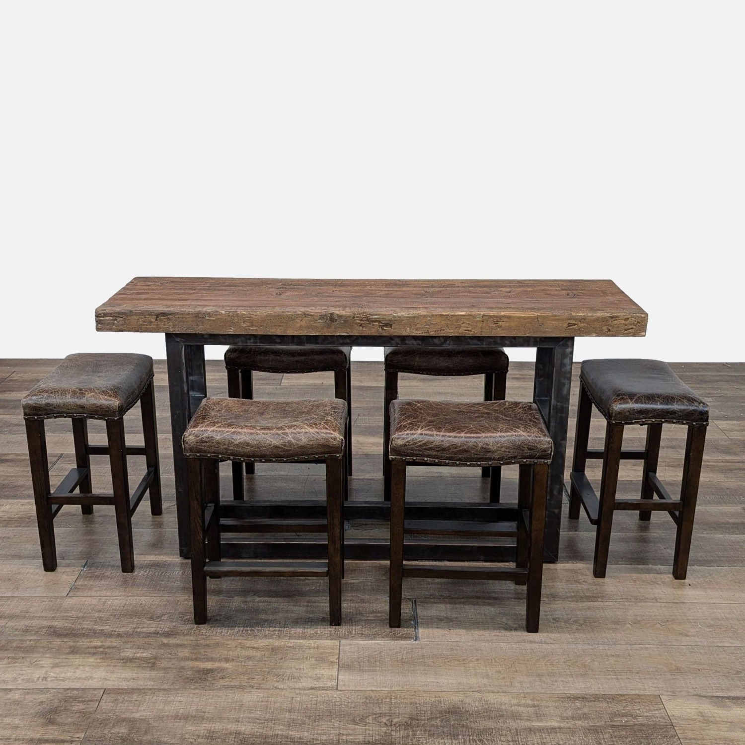 Pottery Barn Rustic Counter Height Dining Set - image-1