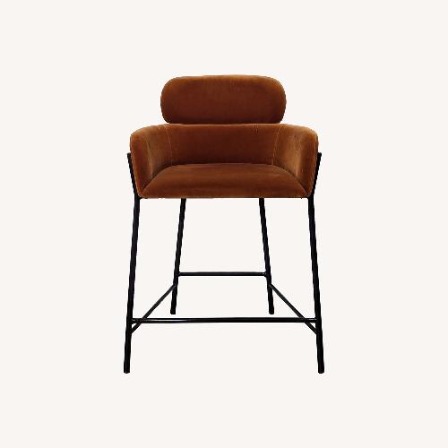 Used Modern Azalea Brown Velvet Counter Stool by CB2 for sale on AptDeco