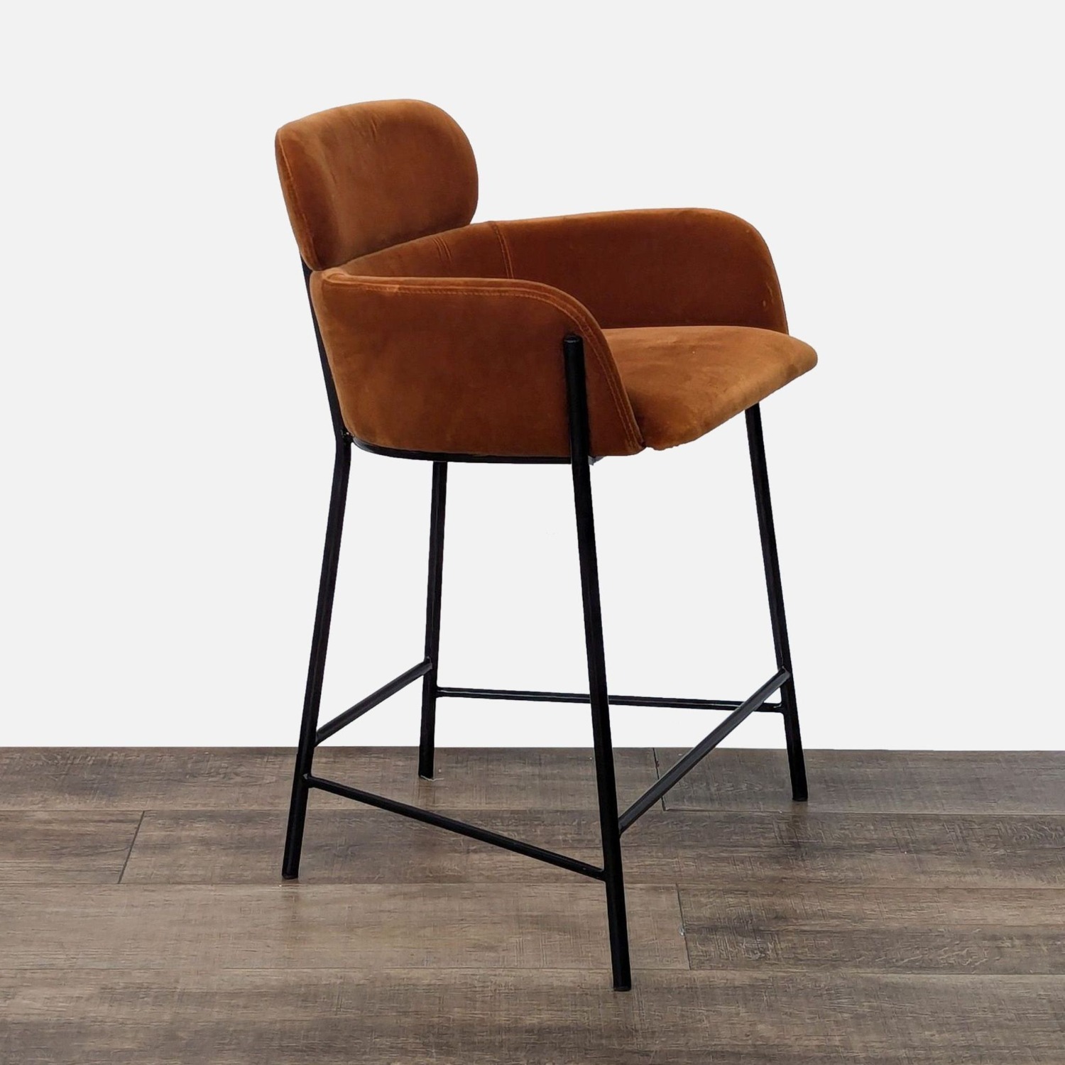 Modern Azalea Brown Velvet Counter Stool by CB2 - image-2