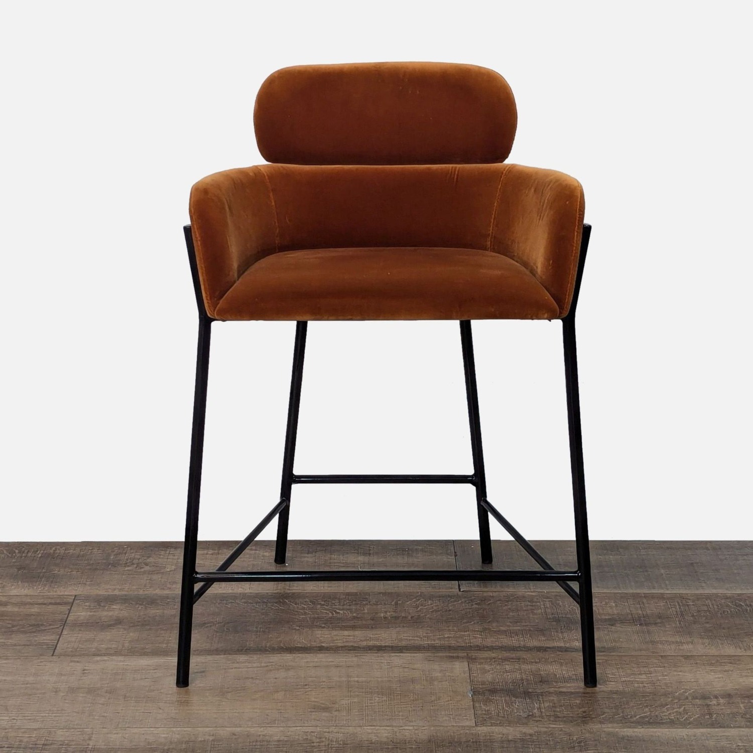 Modern Azalea Brown Velvet Counter Stool by CB2 - image-1