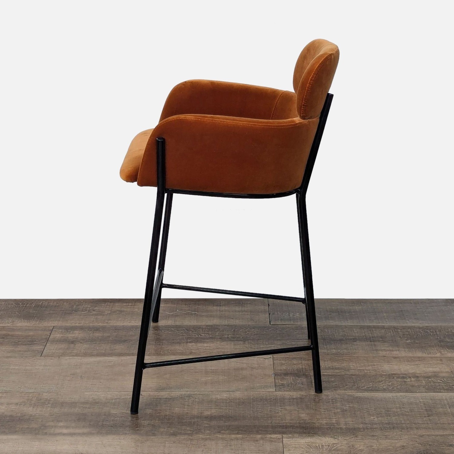 Modern Azalea Brown Velvet Counter Stool by CB2 - image-3