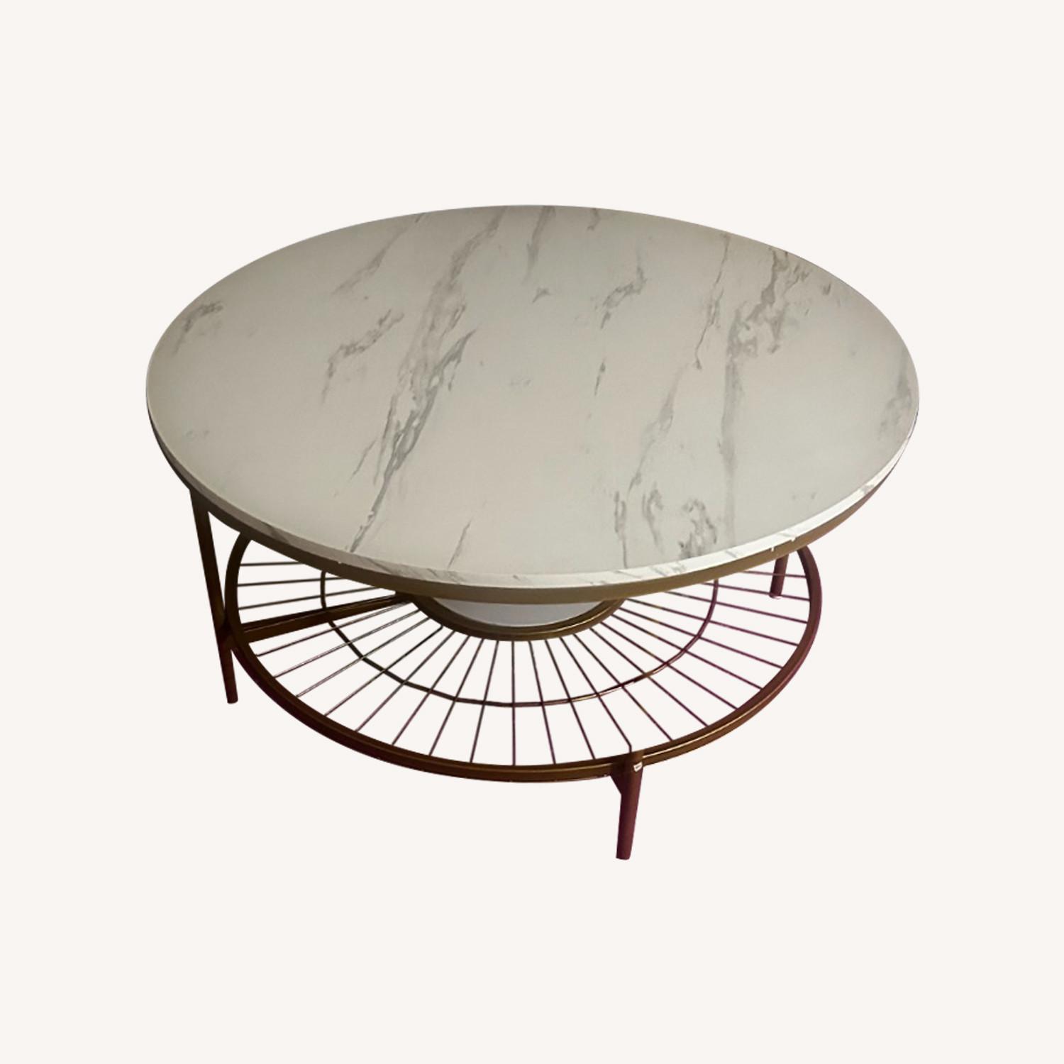 Round Marble Pattern Coffee Table - image-0
