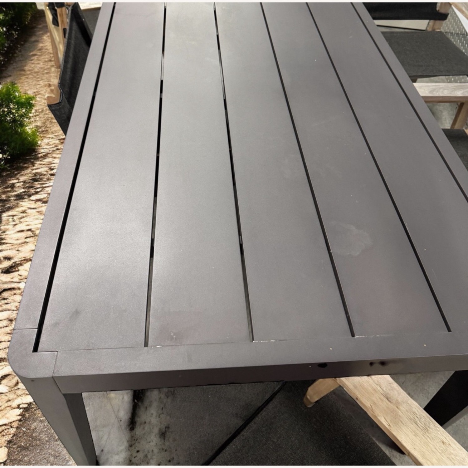 Hamilton 102” Aluminum Outdoor Black Dining Table - image-5