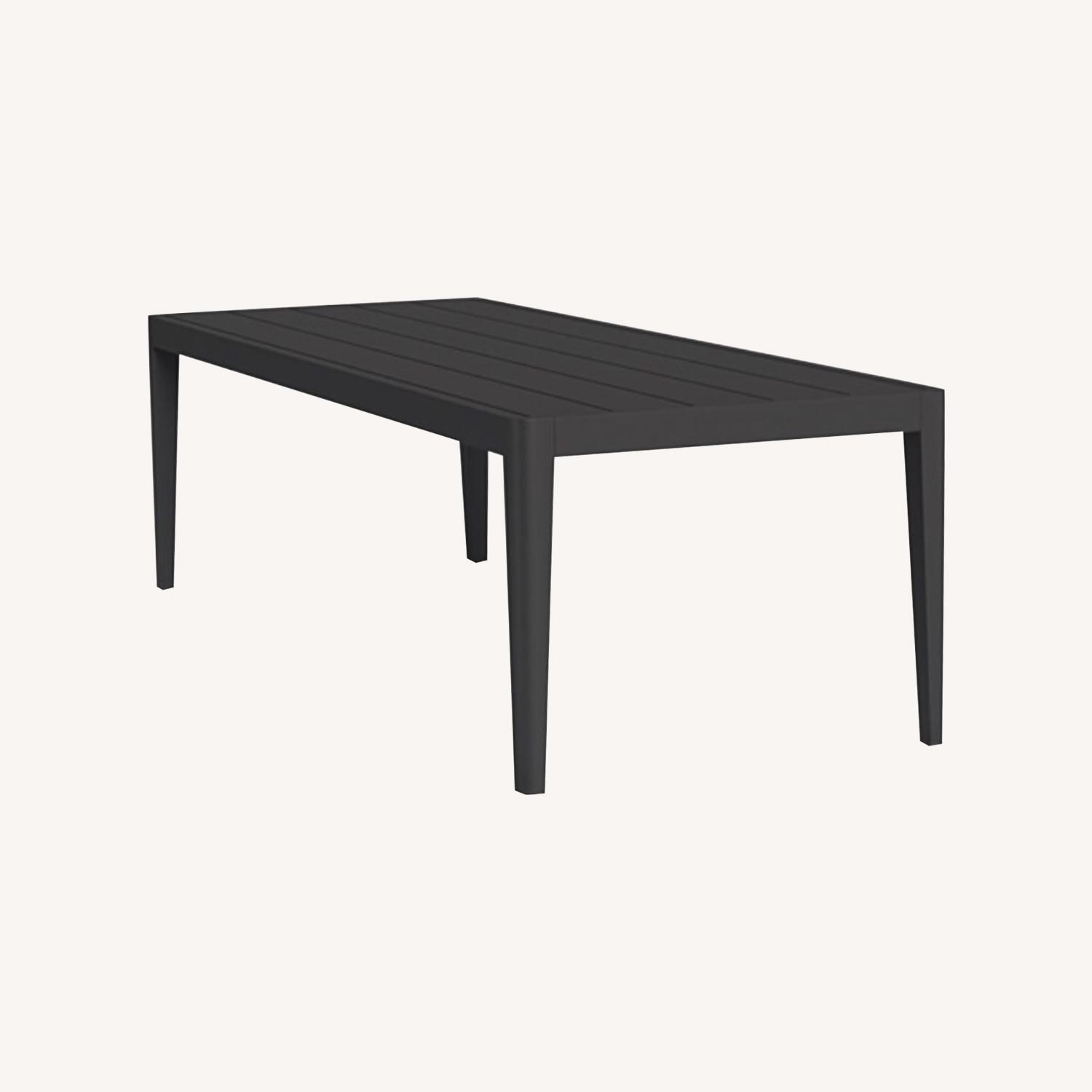 Hamilton 102” Aluminum Outdoor Black Dining Table - image-0