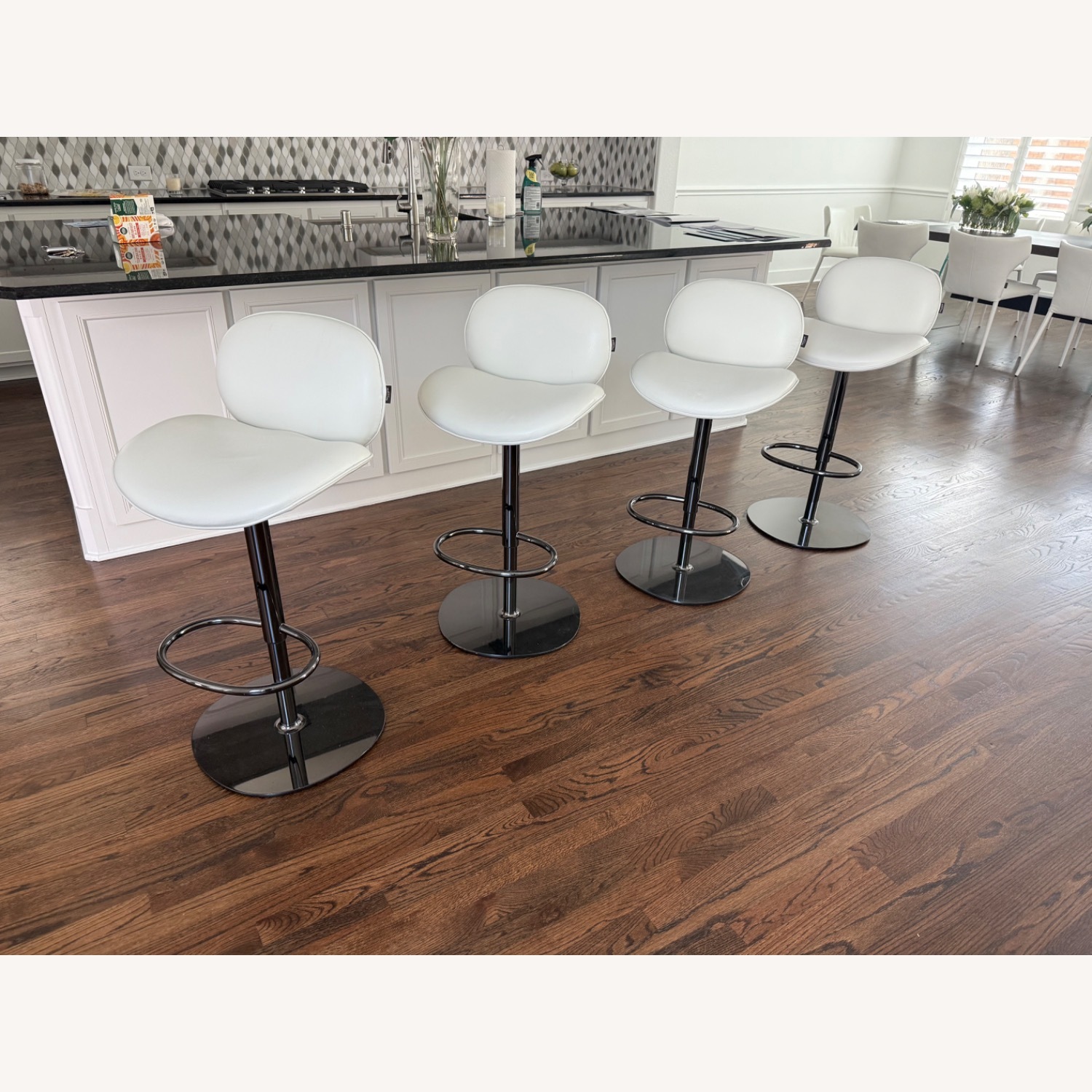 Natuzzi Shield Leather Bar Stools - Set of 4 - image-9