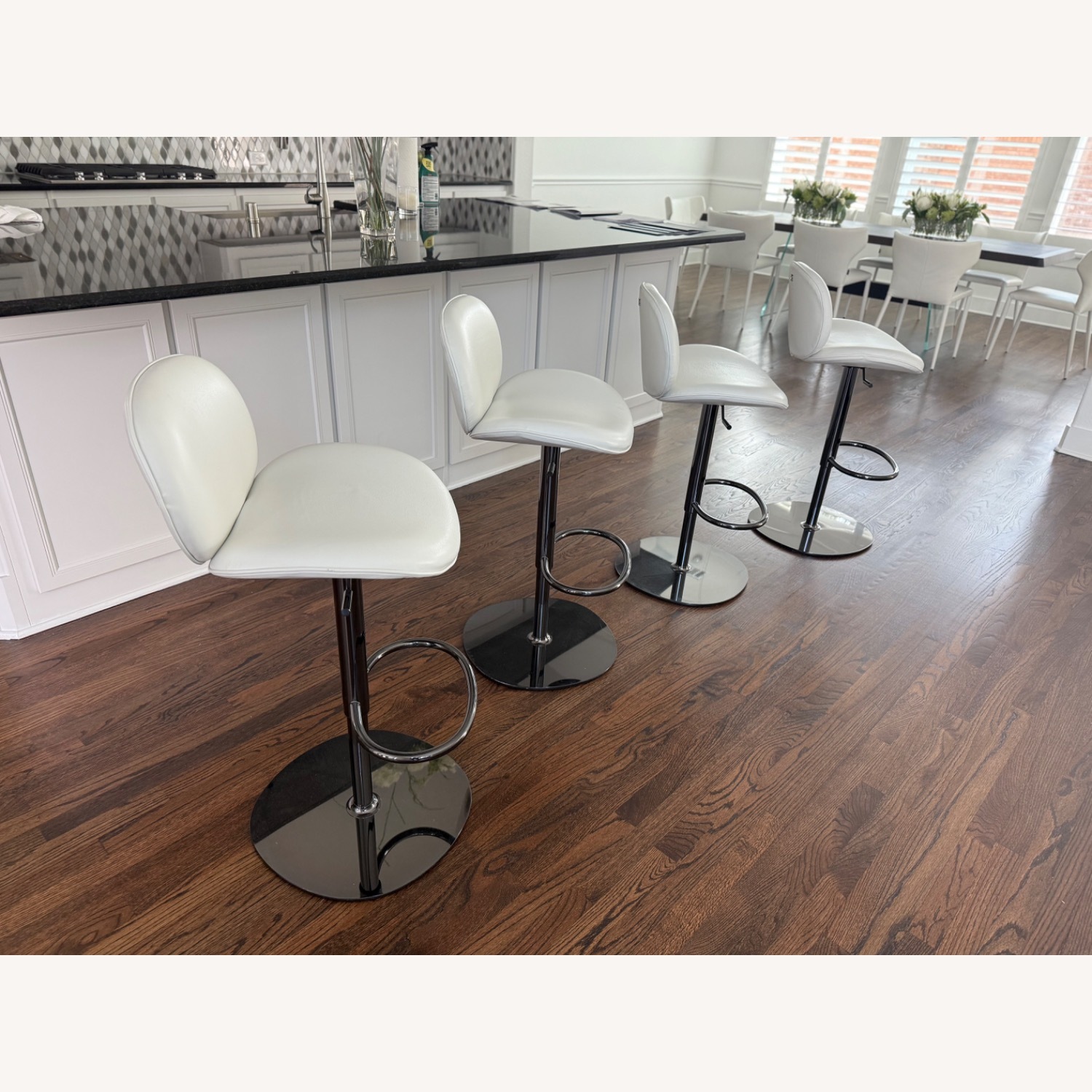 Natuzzi Shield Leather Bar Stools - Set of 4 - image-11