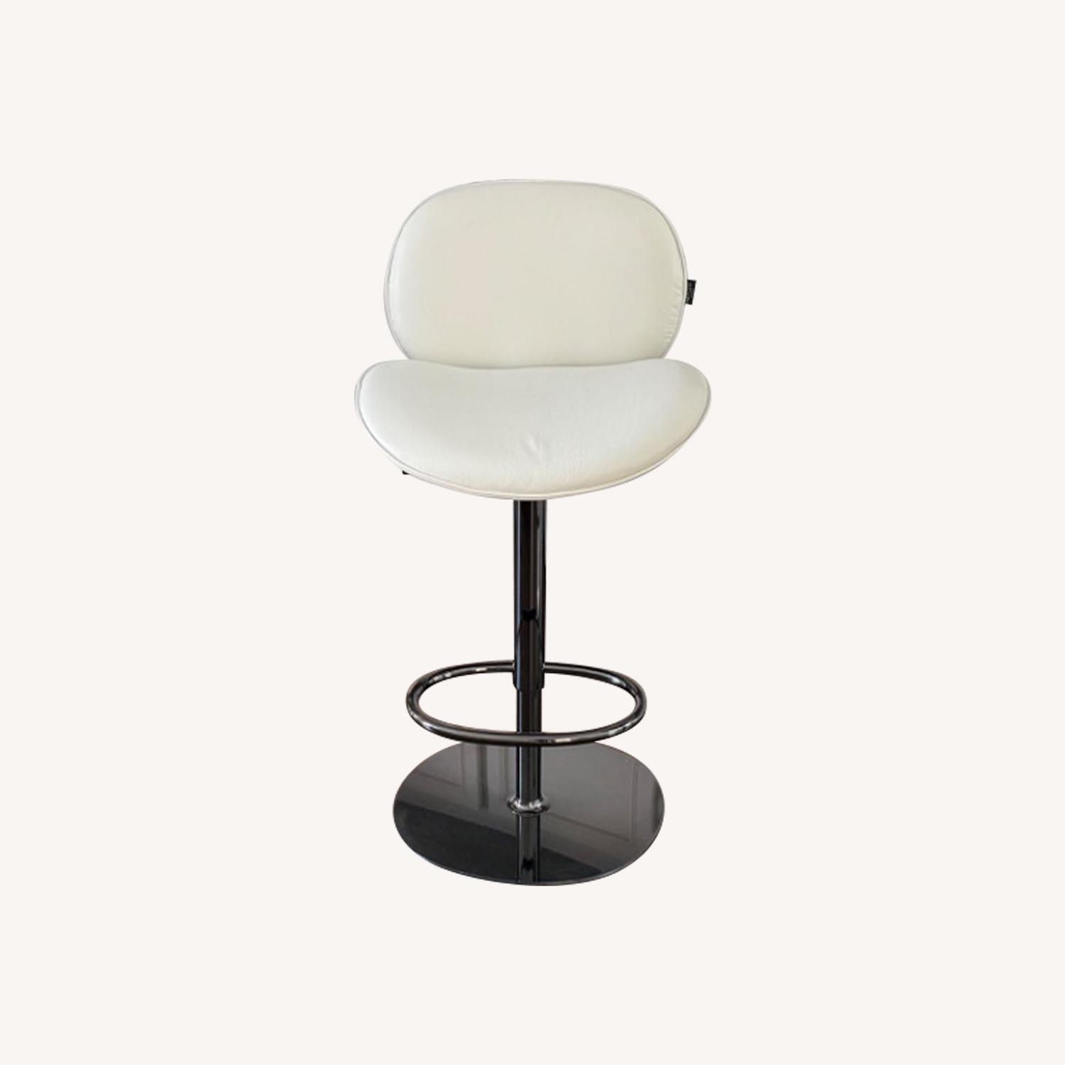 Natuzzi Shield Leather Bar Stools - Set of 4 - image-0