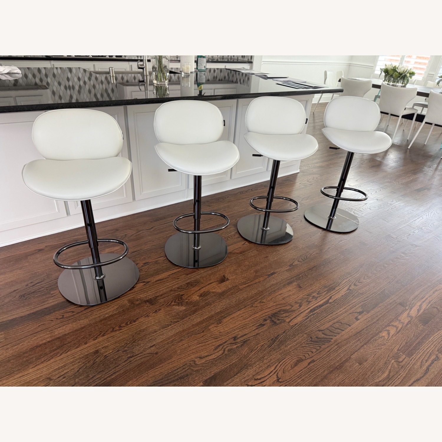 Natuzzi Shield Leather Bar Stools - Set of 4 - image-2