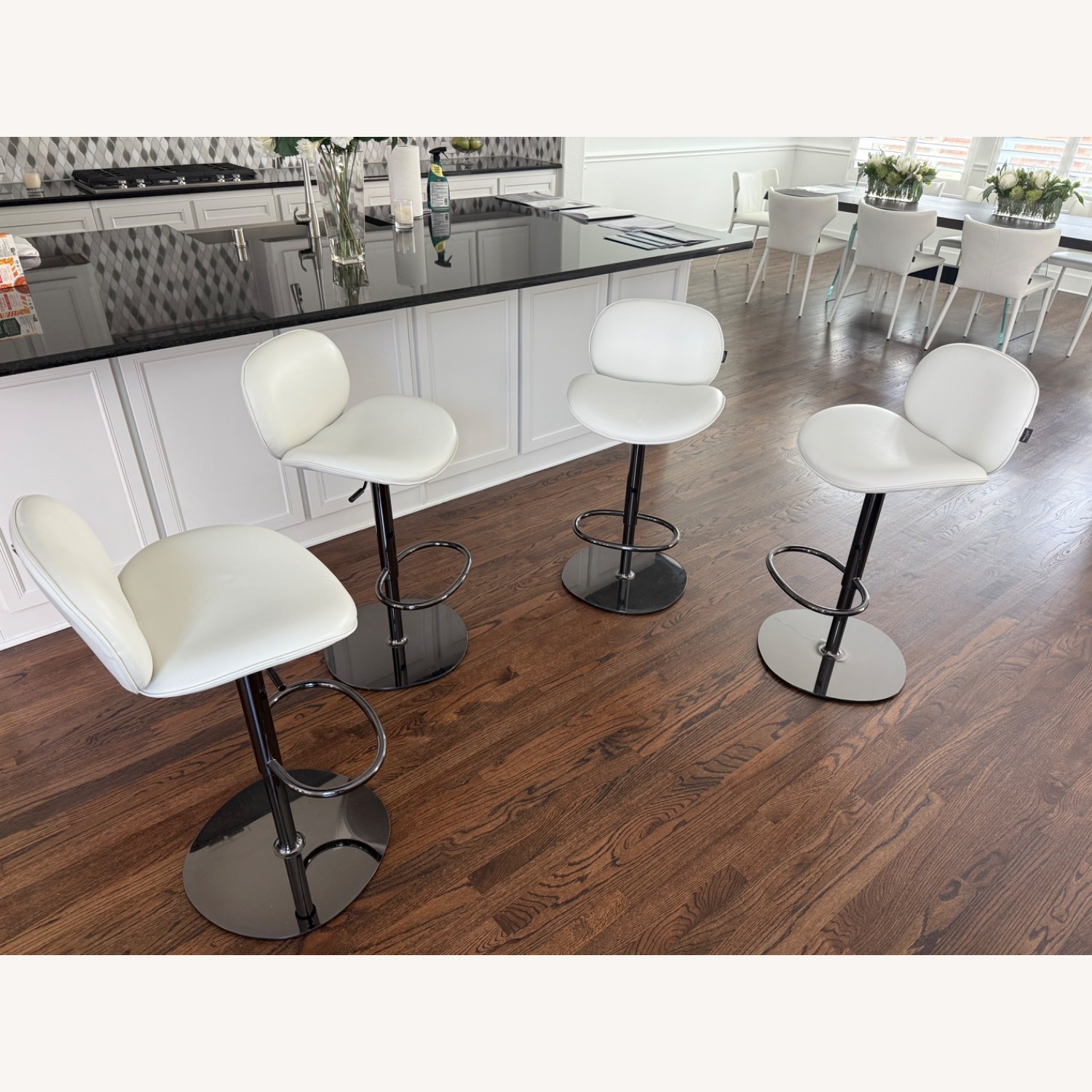 Natuzzi Shield Leather Bar Stools - Set of 4 - image-6