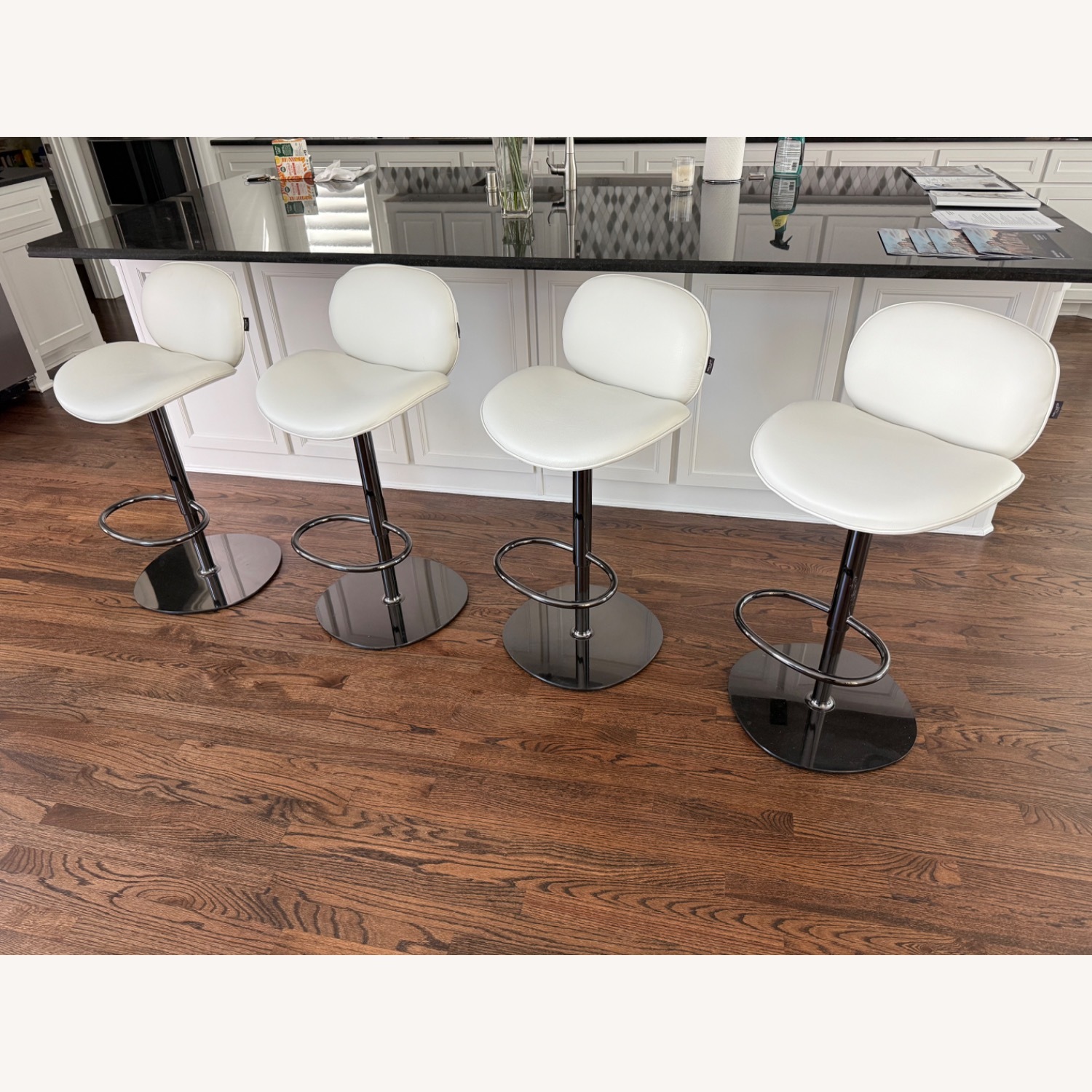 Natuzzi Shield Leather Bar Stools - Set of 4 - image-13
