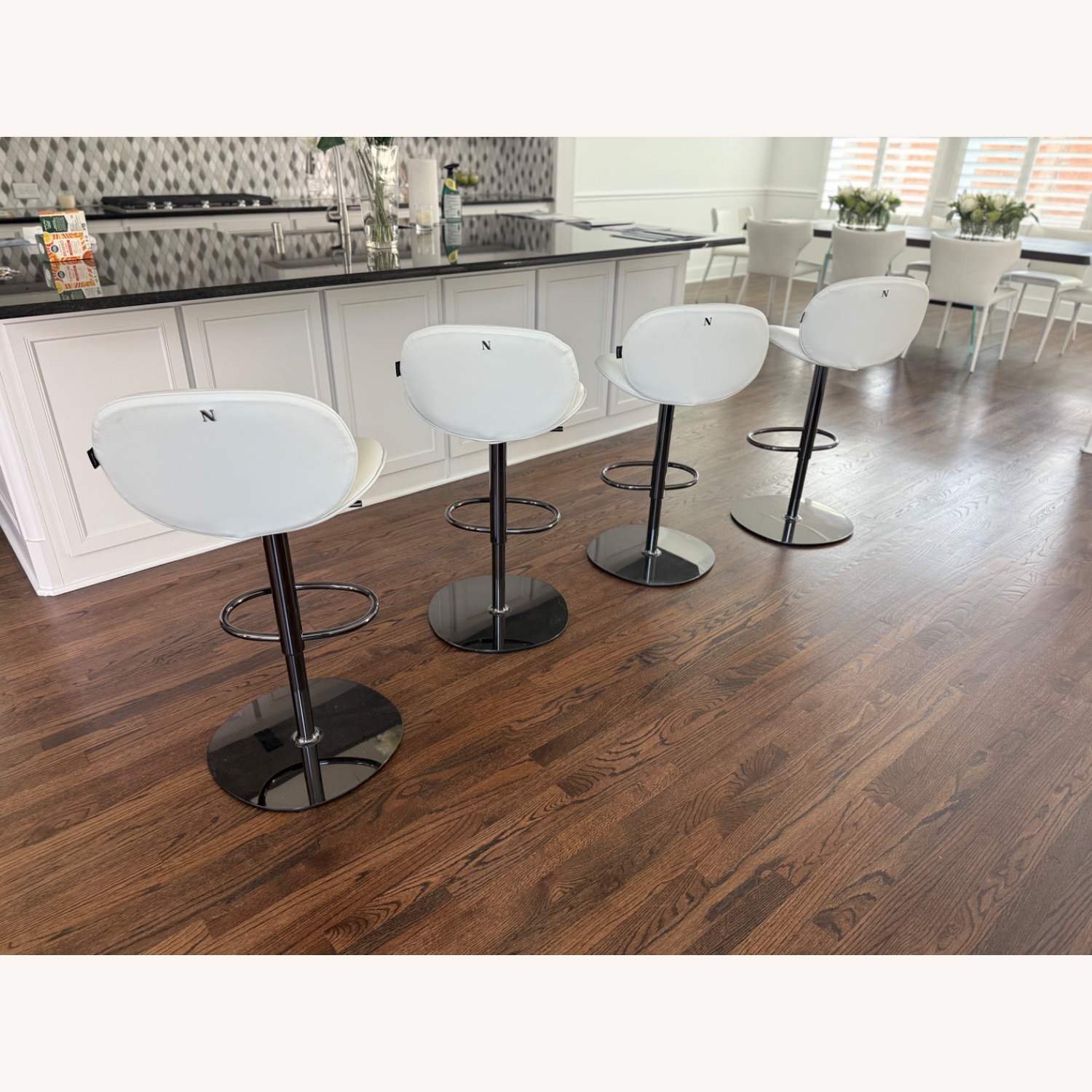 Natuzzi Shield Leather Bar Stools - Set of 4 - image-10