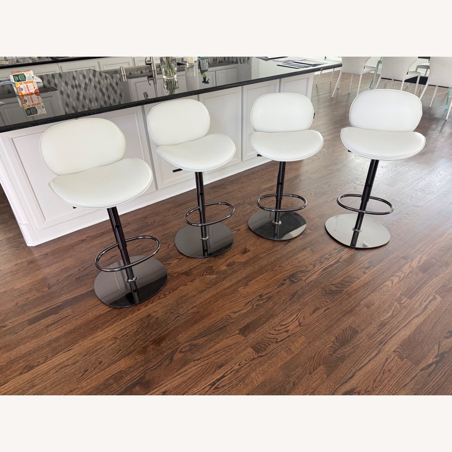 Natuzzi Shield Leather Bar Stools - Set of 4 - image-7