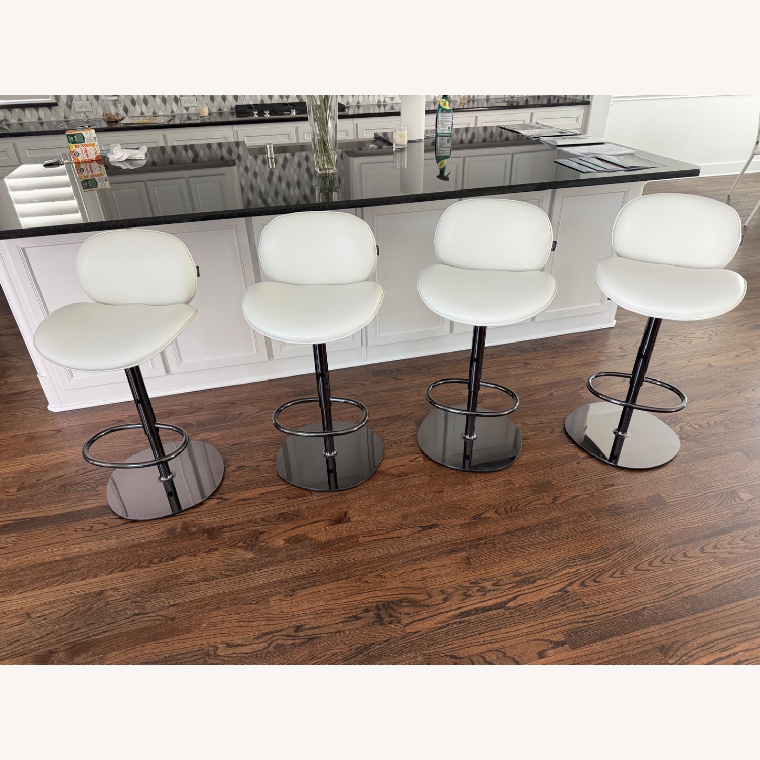 Natuzzi Shield Leather Bar Stools - Set of 4 - image-1