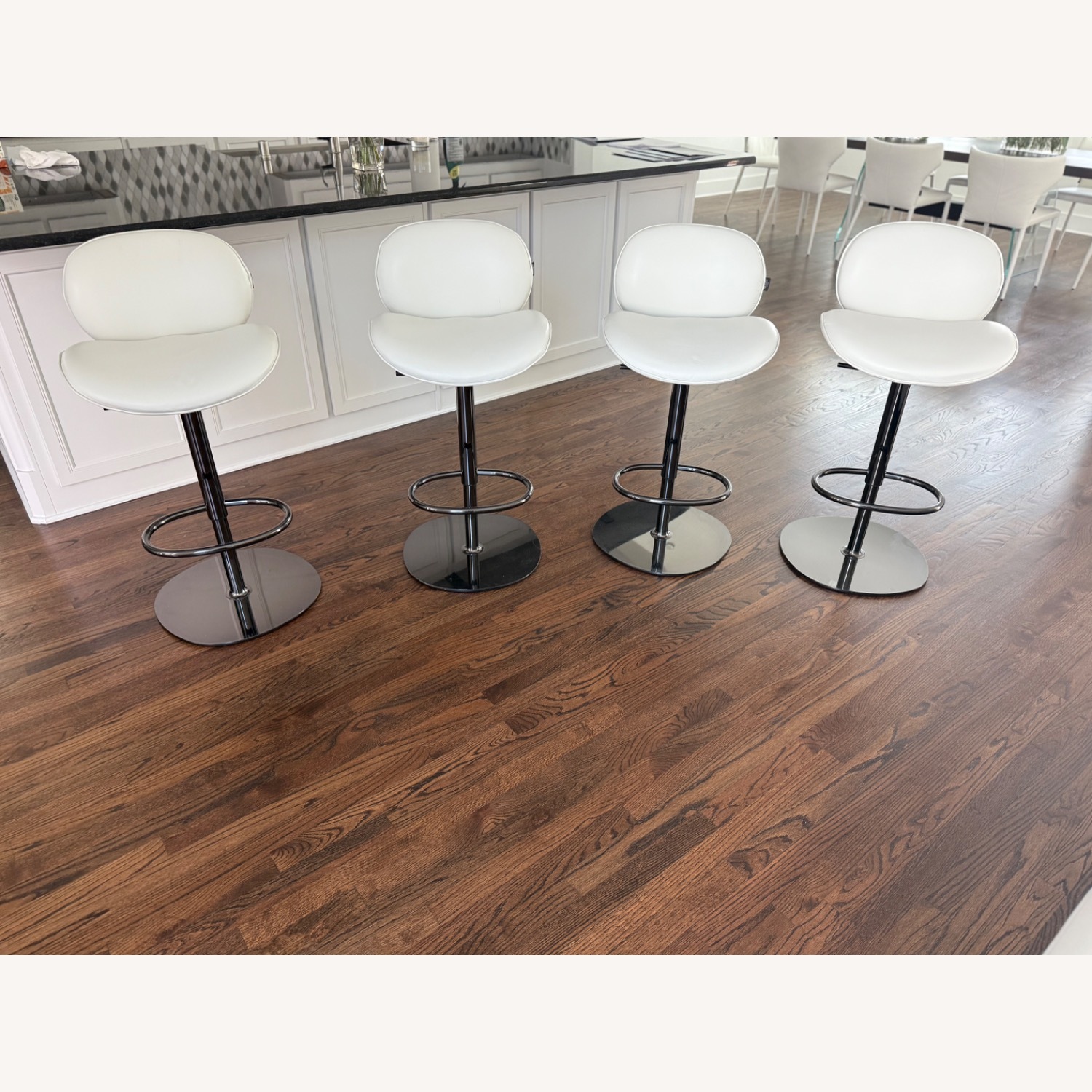 Natuzzi Shield Leather Bar Stools - Set of 4 - image-5