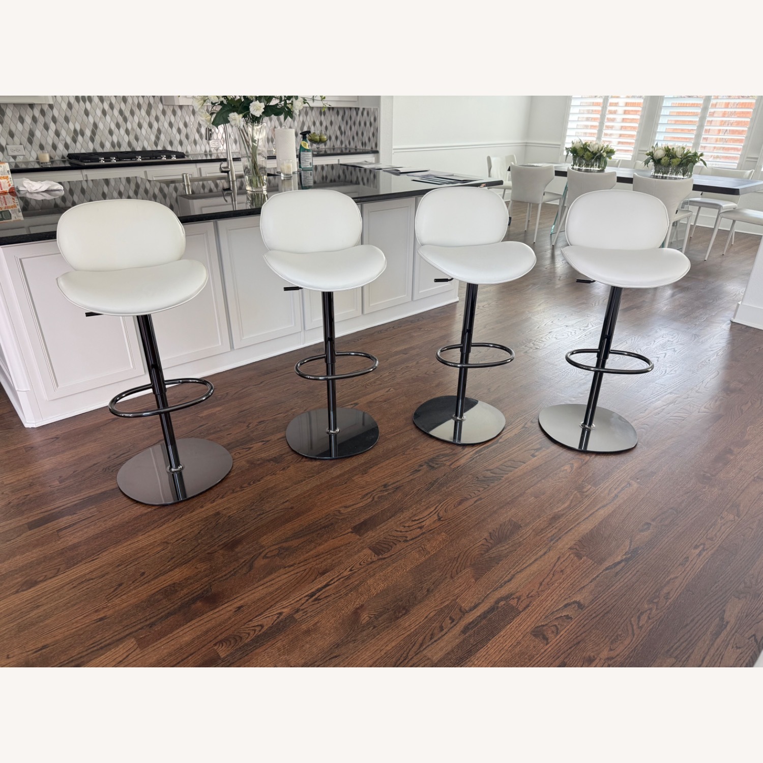 Natuzzi Shield Leather Bar Stools - Set of 4 - image-12