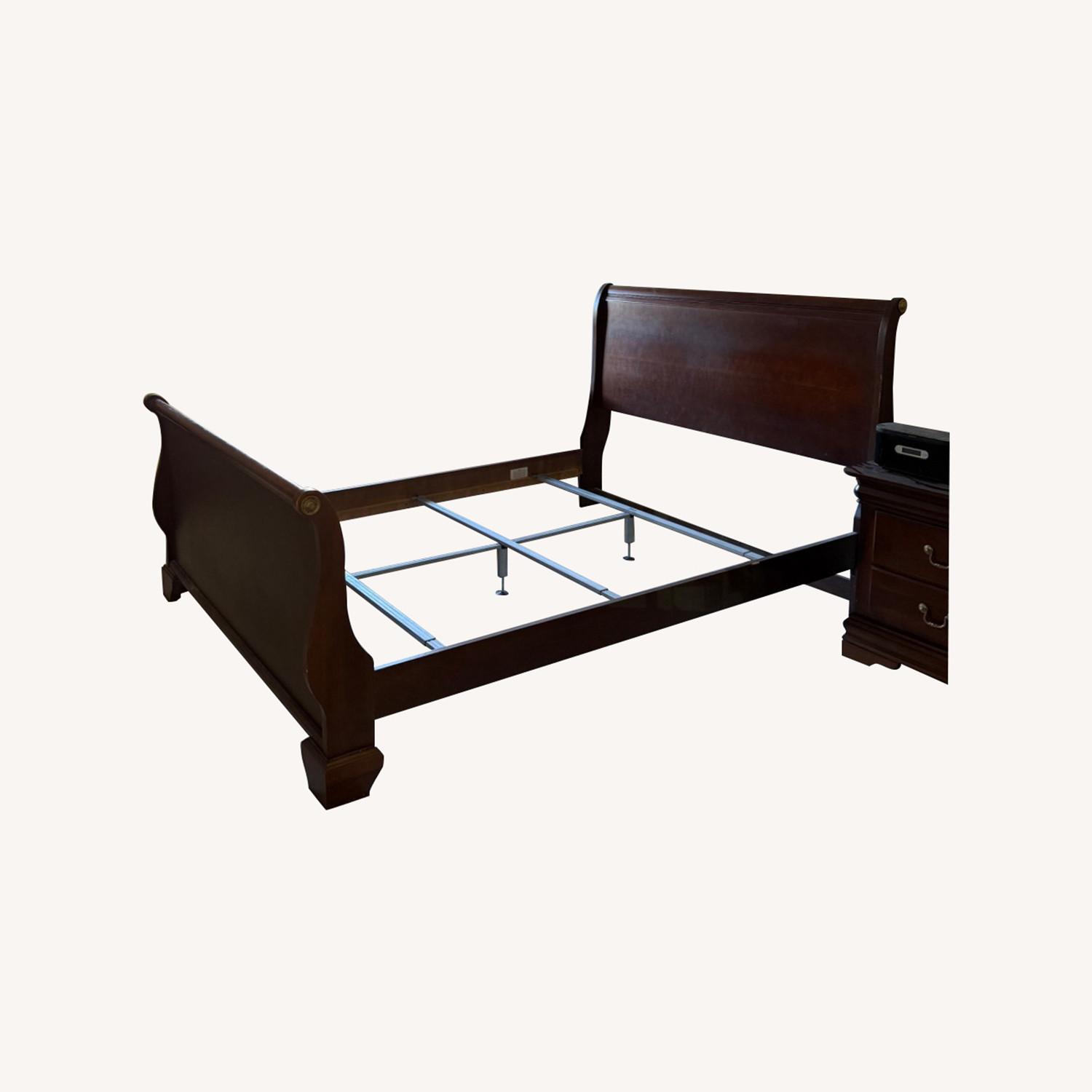 Cherry Wood Sleigh Bed - image-0