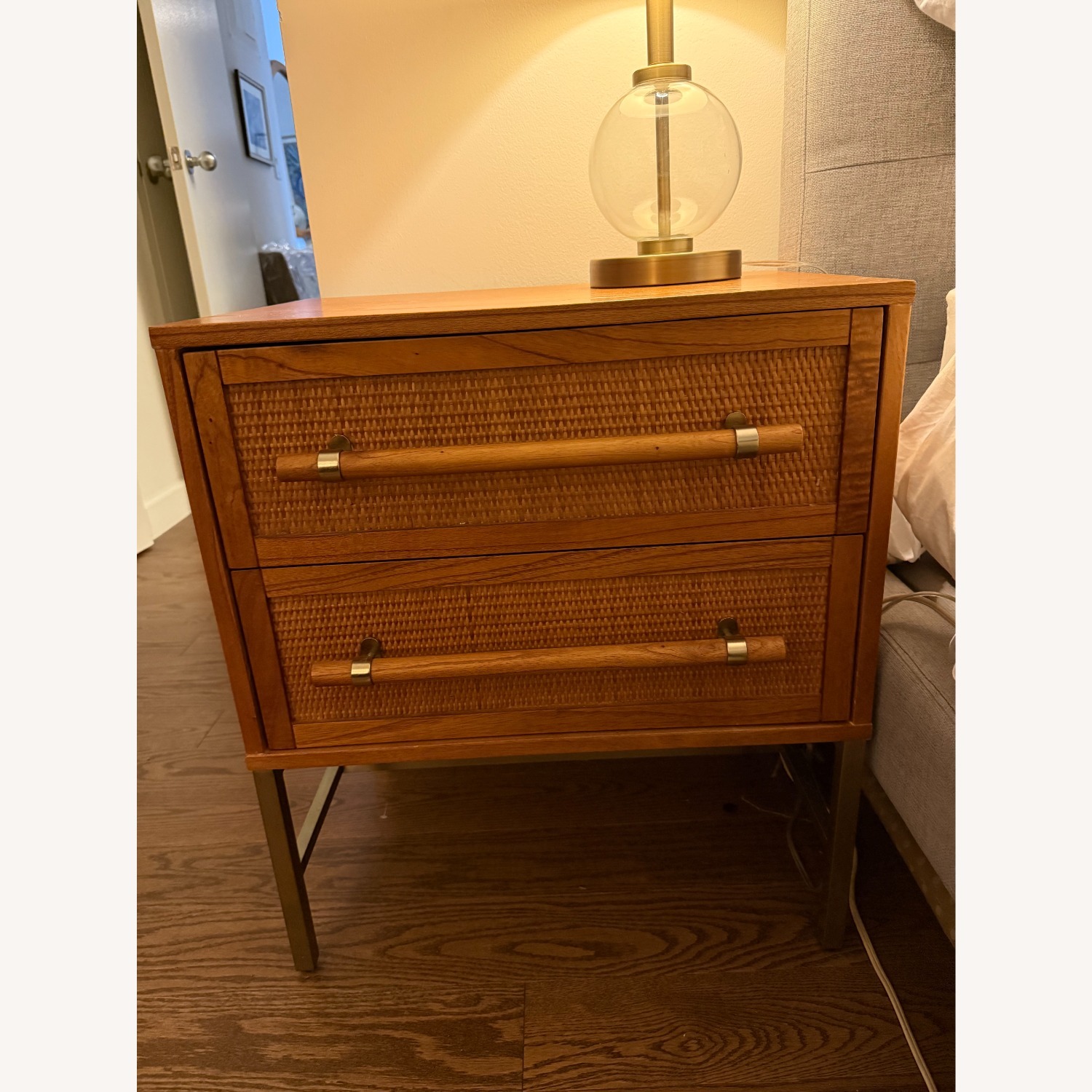 Sophia 2-Drawer Rattan Nightstand - image-1