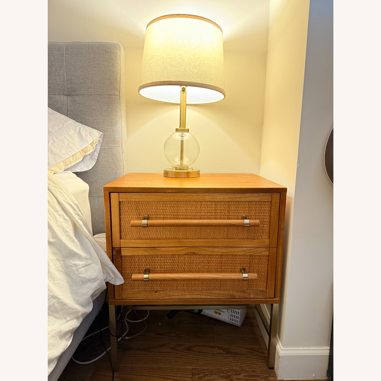 Sophia 2-Drawer Rattan Nightstand - image-4