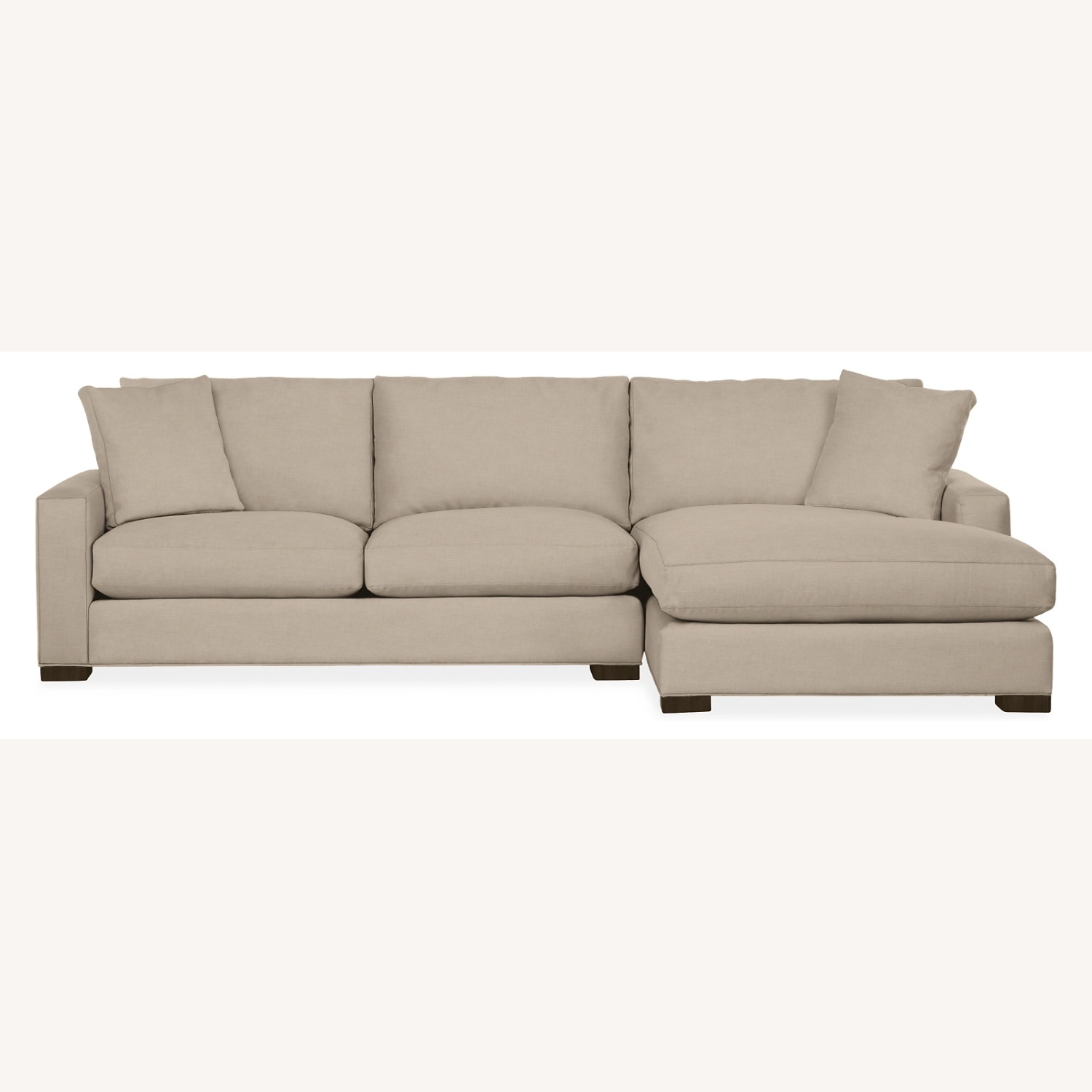 Room and Board Chaise Camel Velvet Sofa - image-6