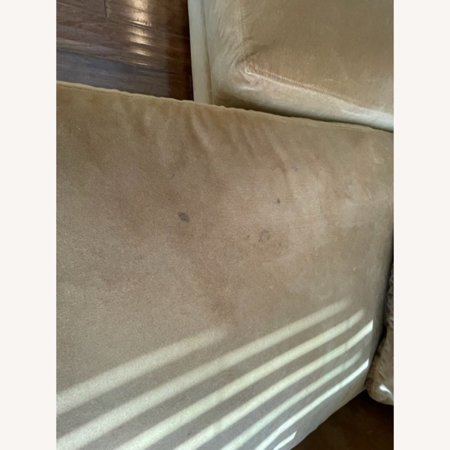 Room and Board Chaise Camel Velvet Sofa - image-4