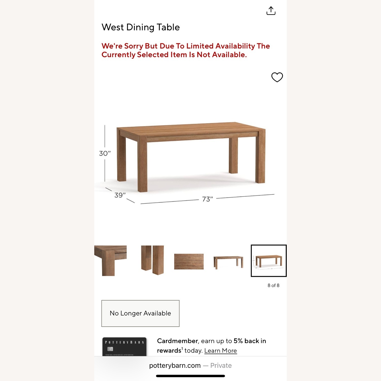 Pottery Barn West Dining Table - image-2