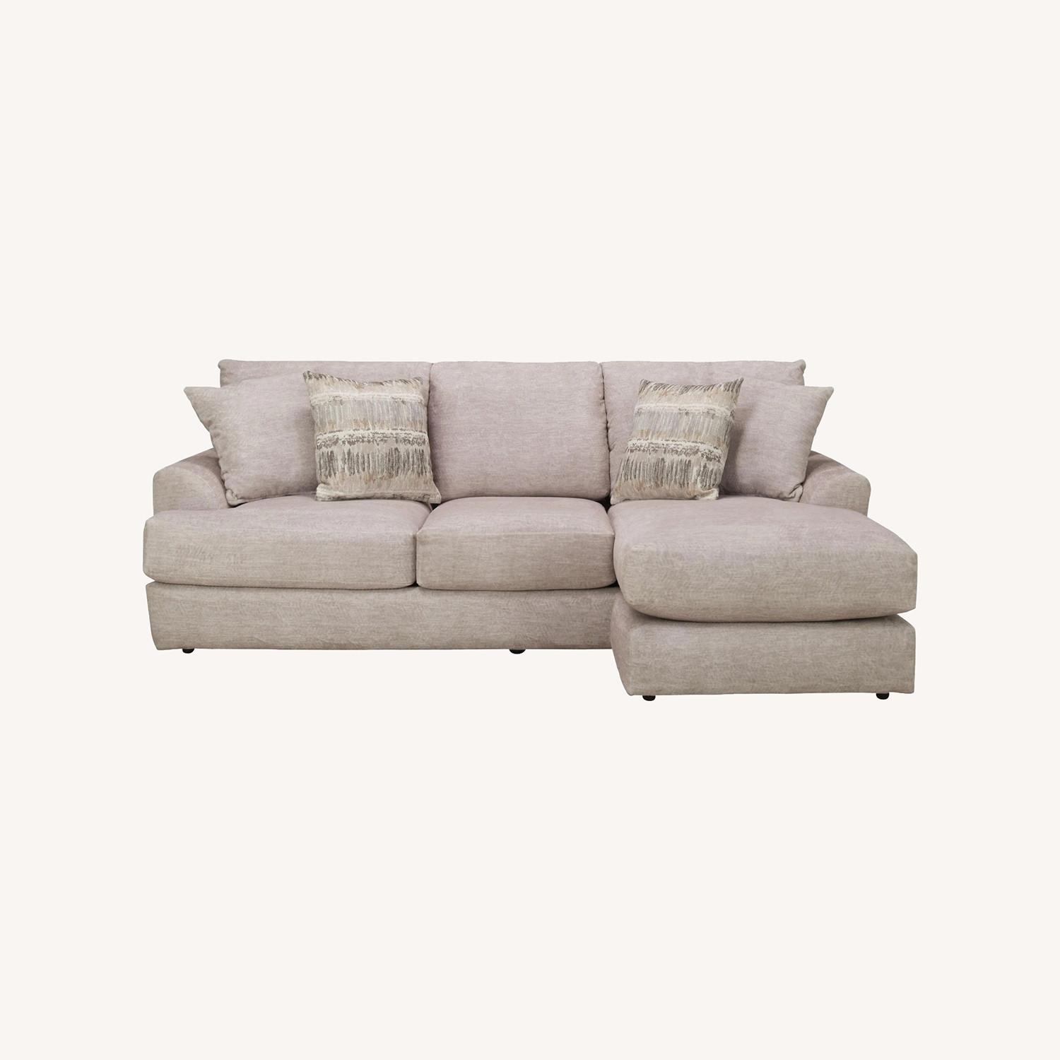 Raymour & Flanigan Joel Sofa Chaise in Tidal Sand - image-0