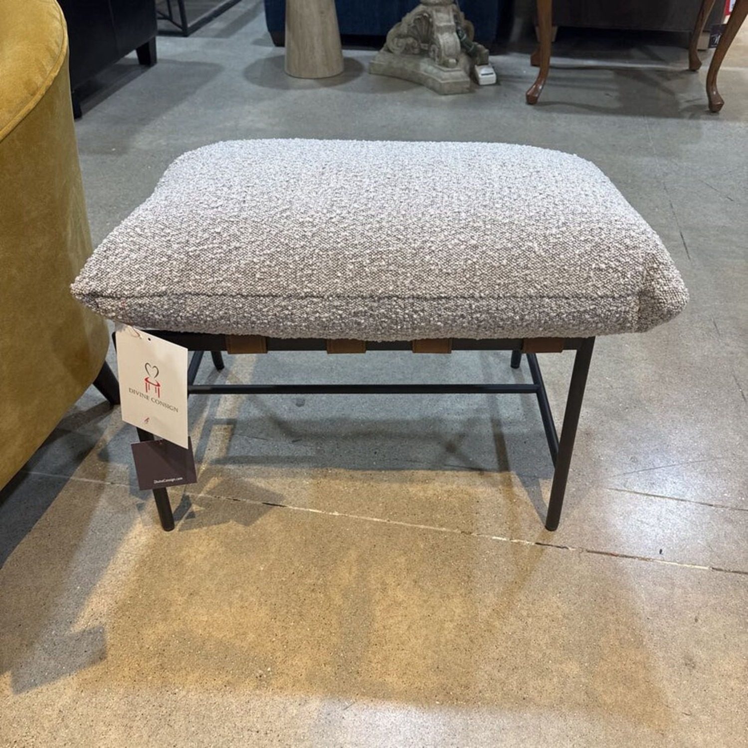 Vail Boucle Ottoman Stone - image-3